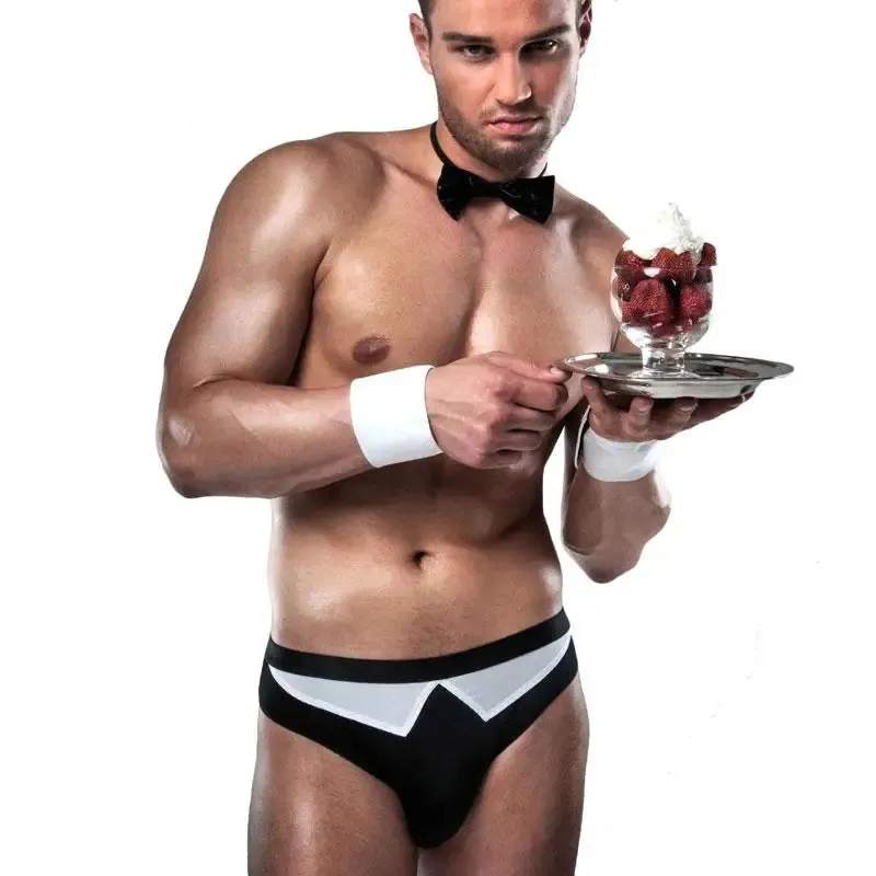 Passion Sexy Black and White Men’s Waiter Costume