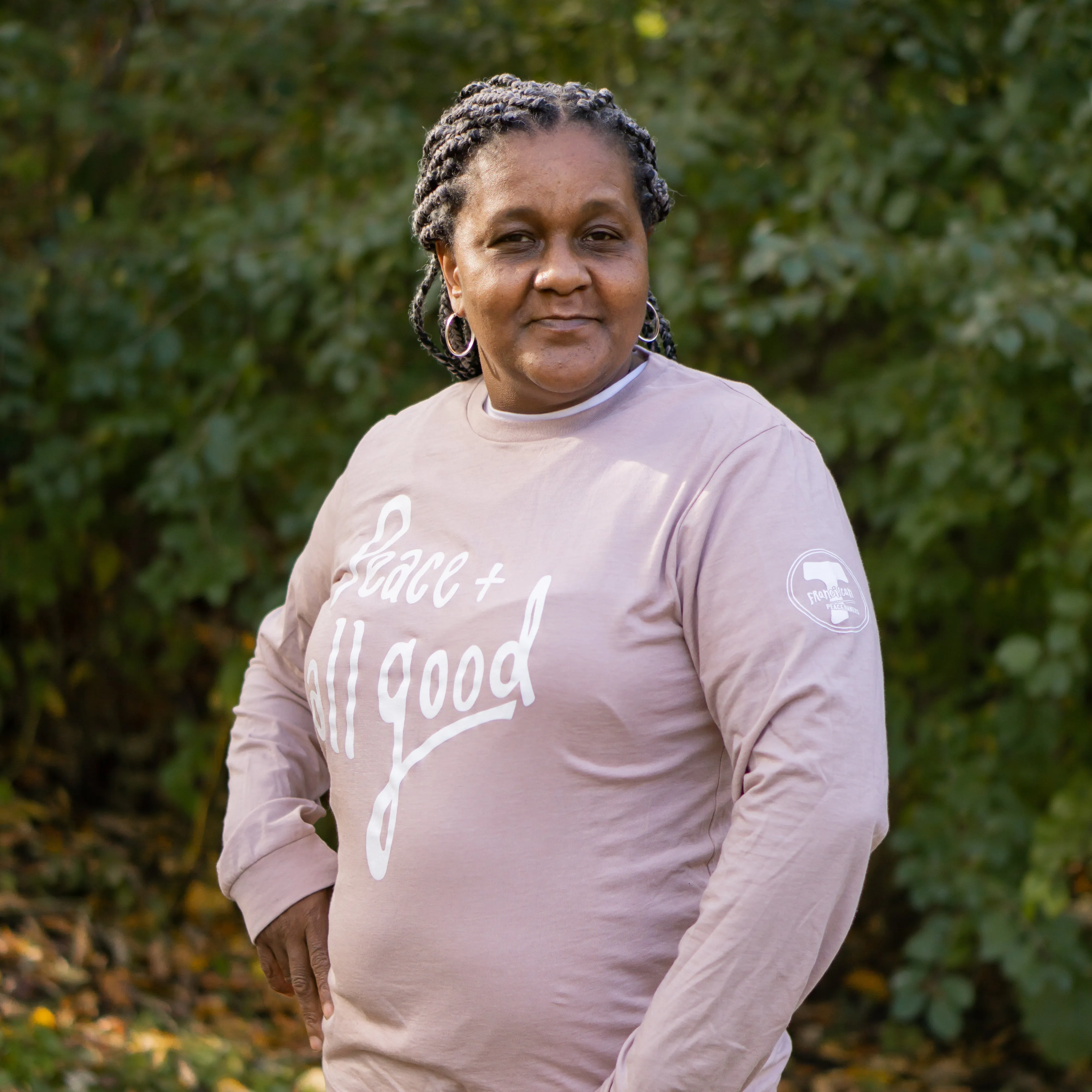 Peace   All Good - Long Sleeved T-Shirt - Blush
