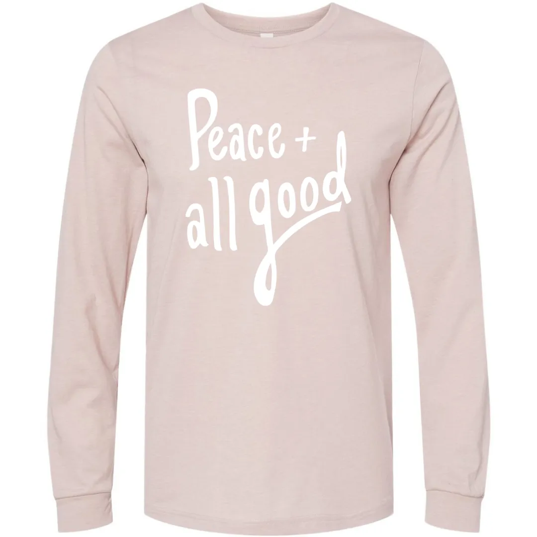 Peace   All Good - Long Sleeved T-Shirt - Blush