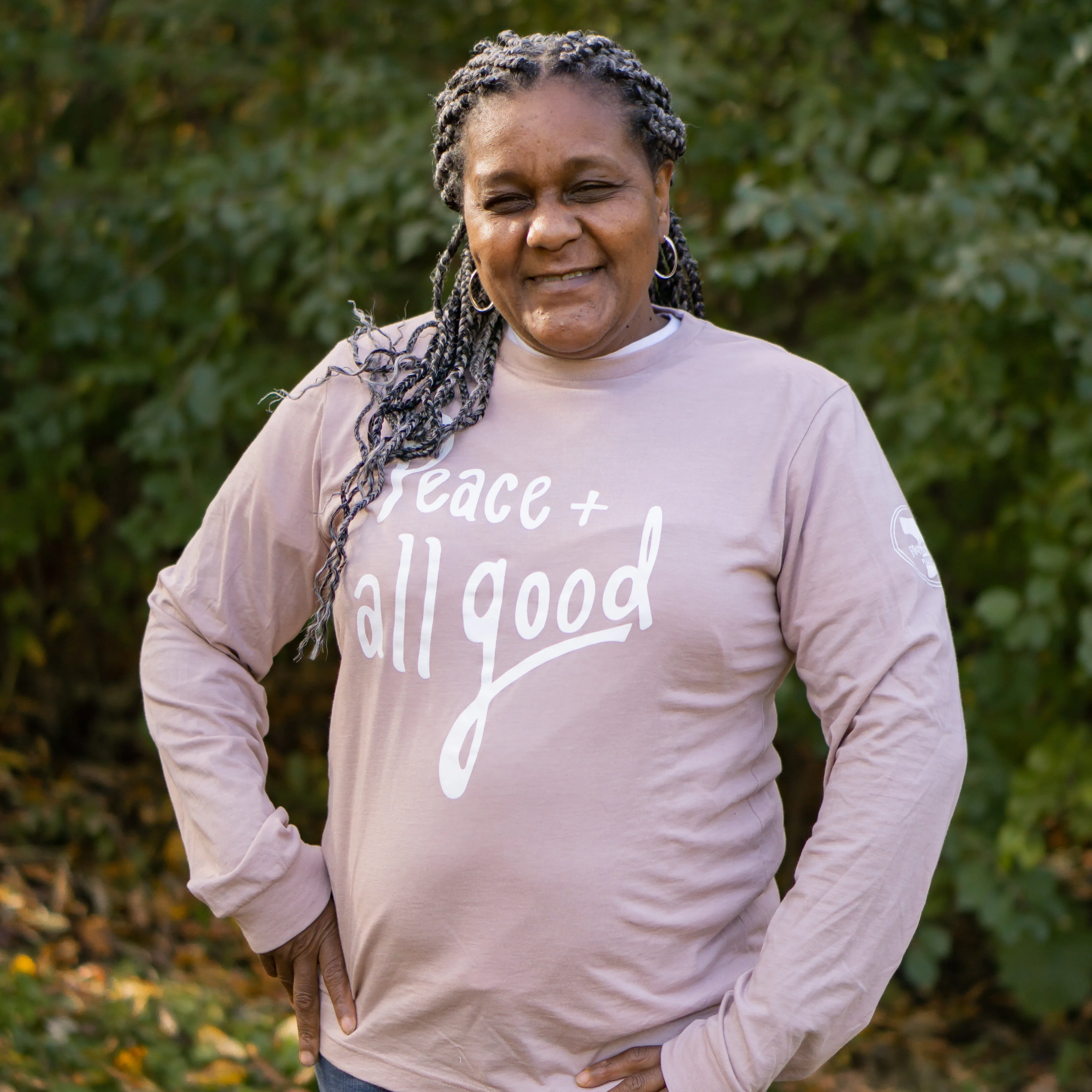 Peace   All Good - Long Sleeved T-Shirt - Blush