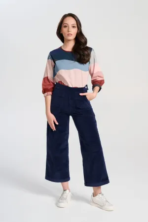 Peggy Paris Pants Navy in Soft Velvet