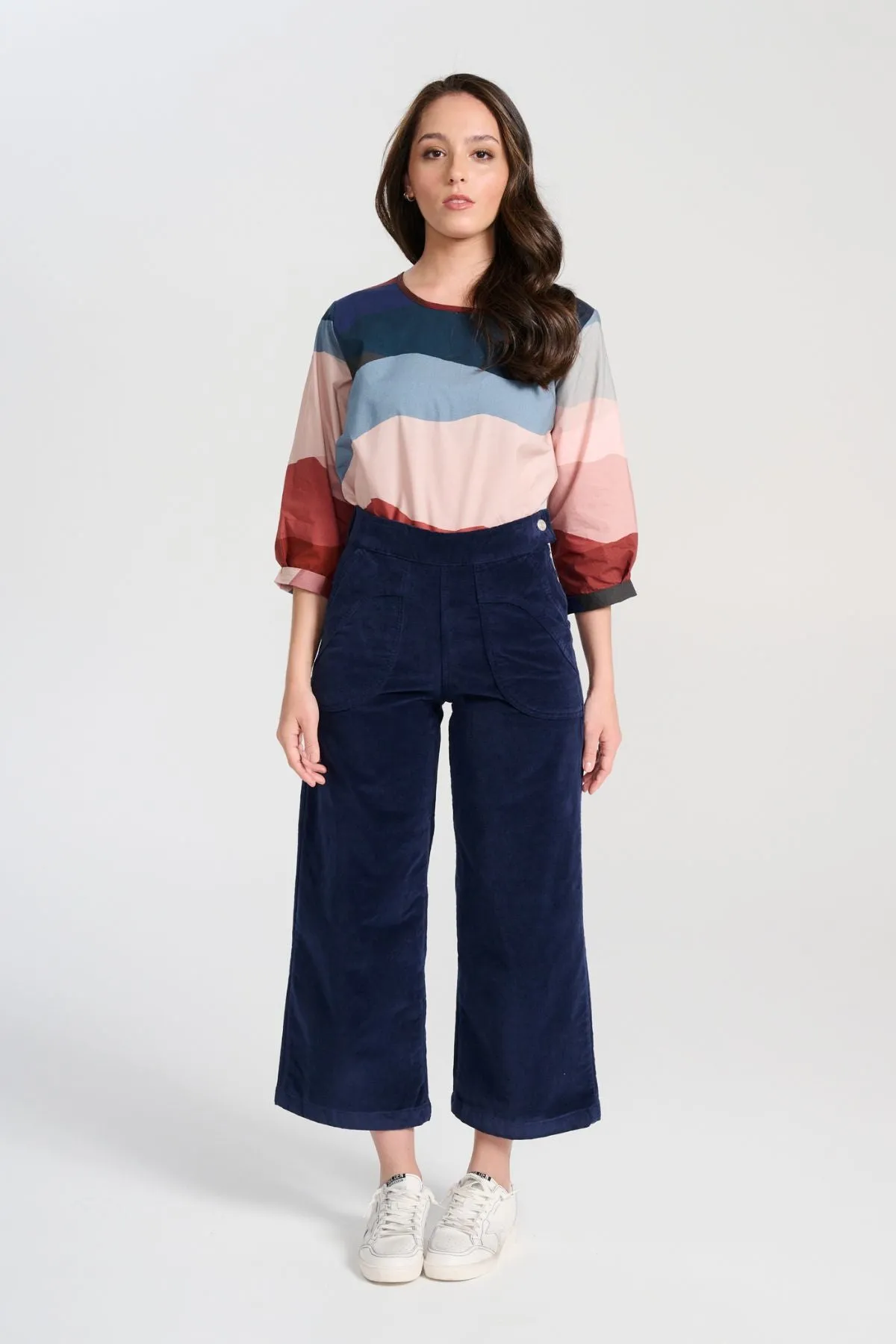 Peggy Paris Pants Navy in Soft Velvet