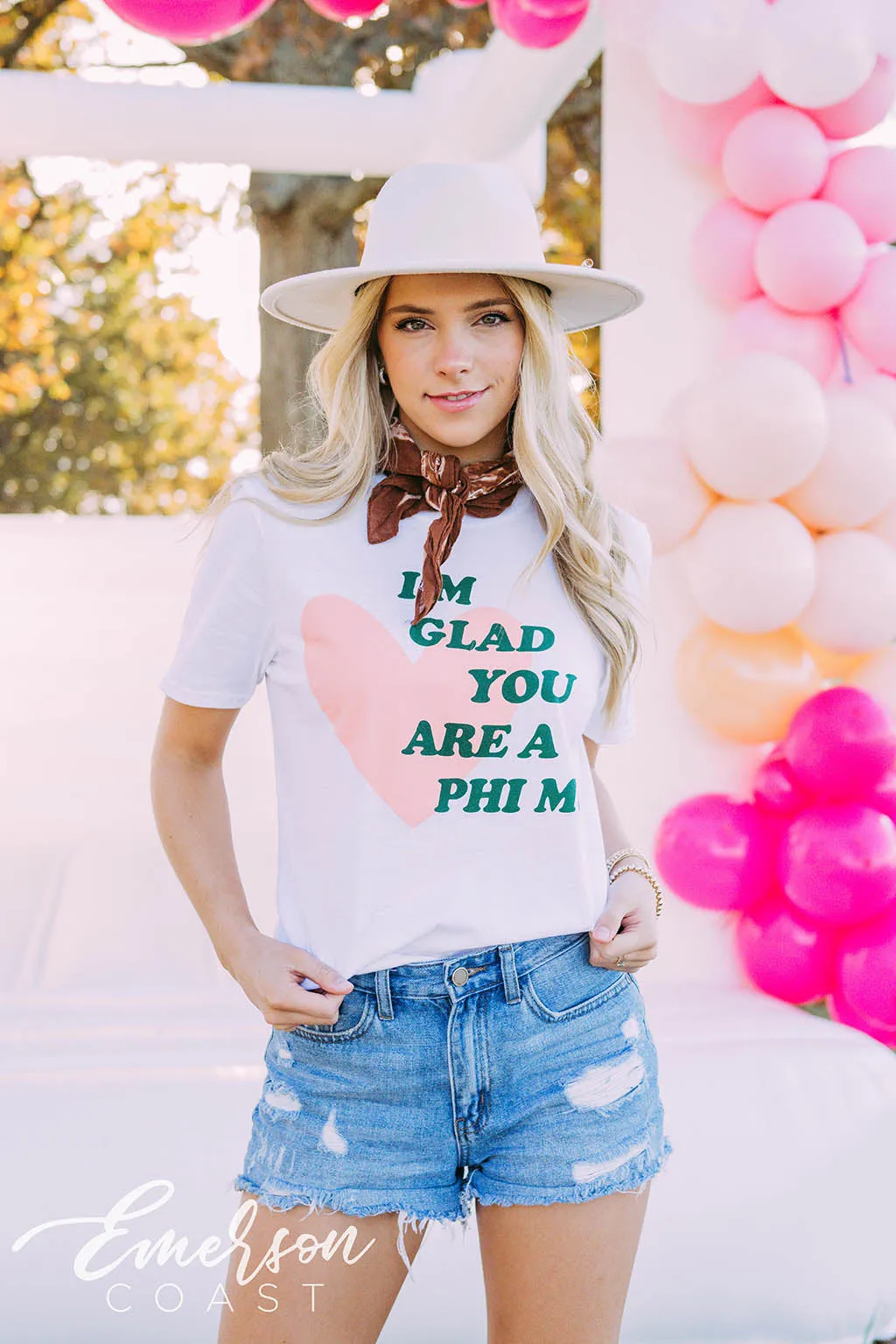 Phi Mu PR I'm Glad You Are A Phi Mu Heart Tee