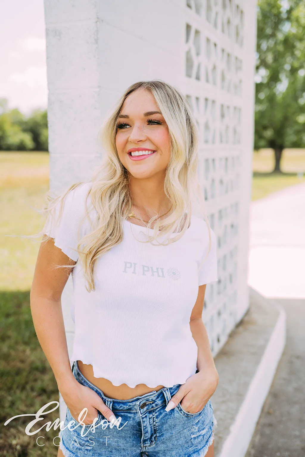 Pi Phi PR Simple Flower Babydoll Tee