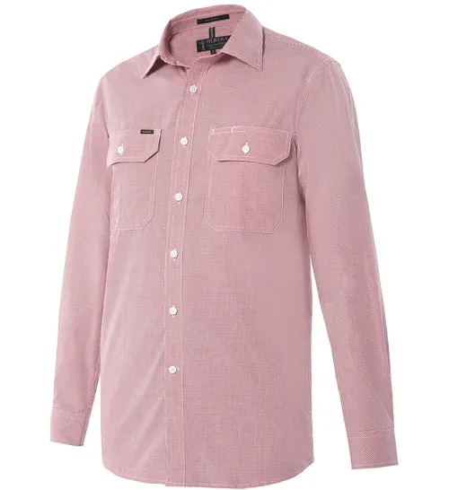 Pilbara Men's Yarn-Dyed Check, Dual Pocket, Long Sleeve Shirt - 2 Colours