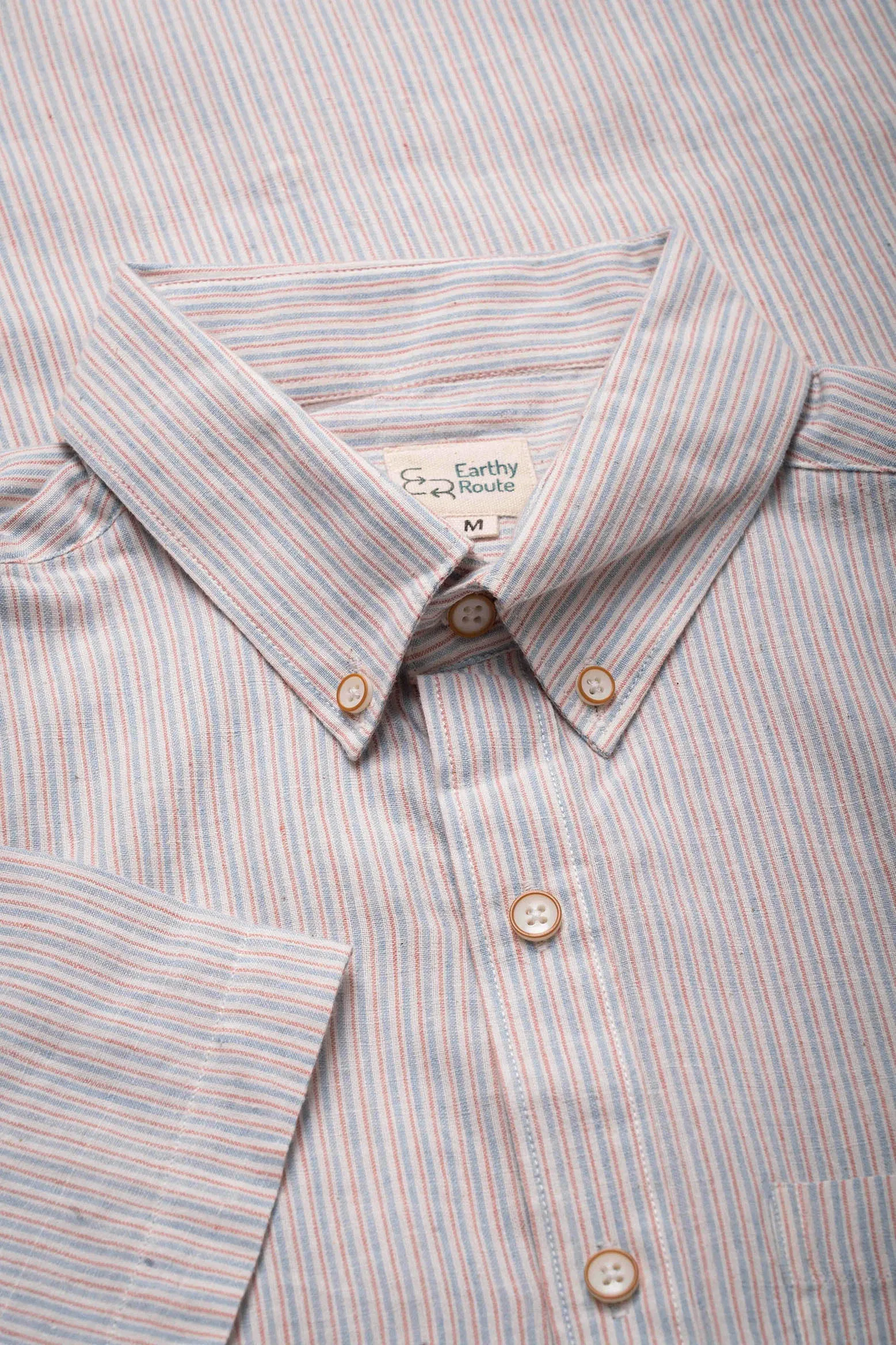 Pink and Blue Stripes · Button Down Collar · Half Sleeve Shirt