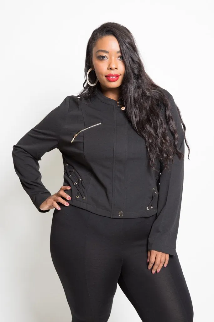 Plus Size Cool Moto Crop Jacket