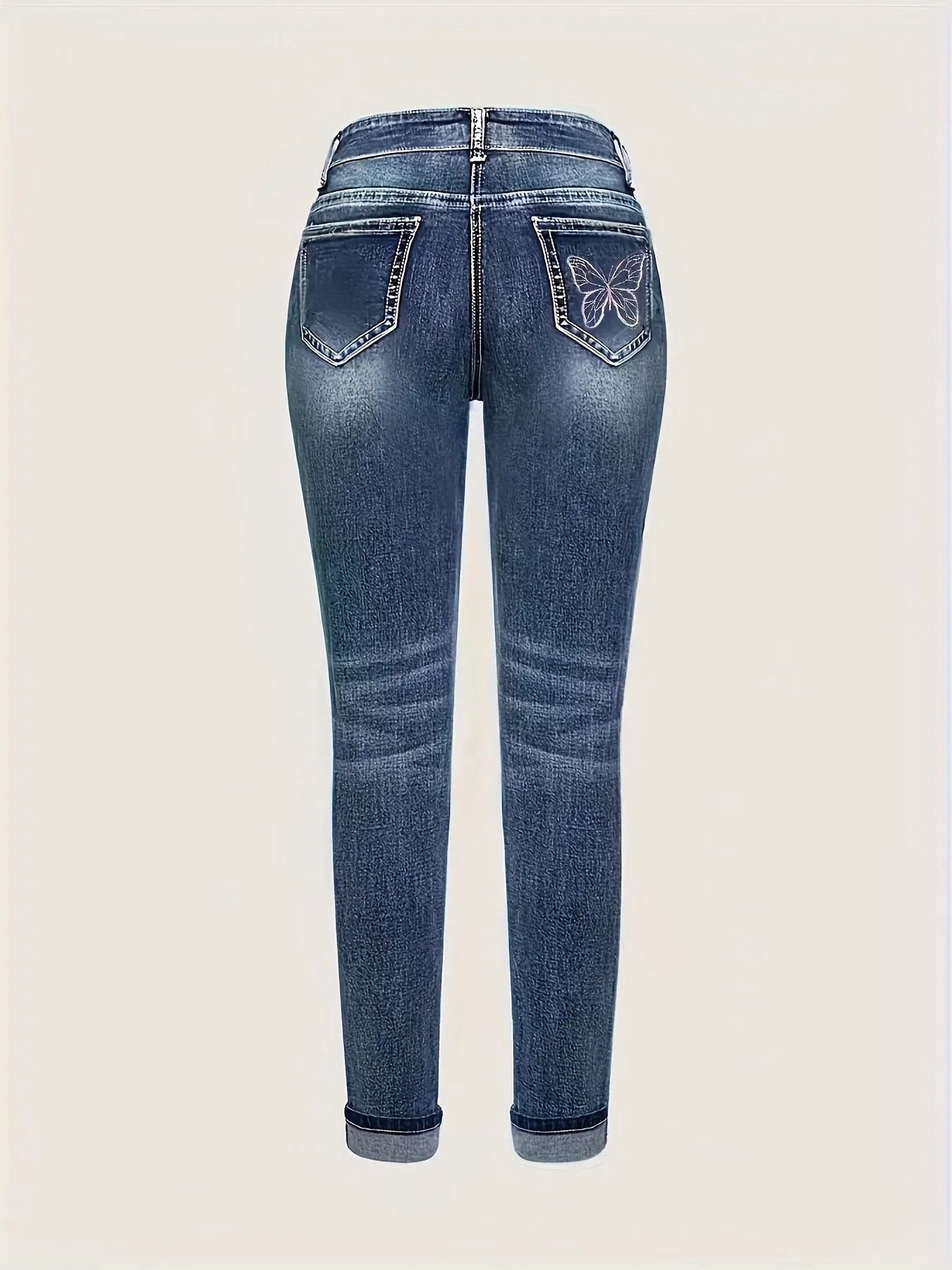 Plus-Size Women’s Versatile Stylish Stretchy Embroidered Skinny Pants