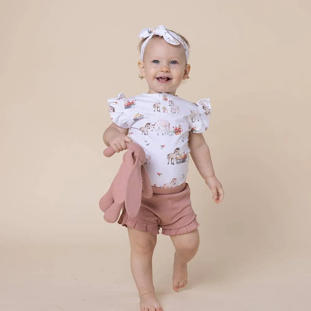 Pony Pals Short Sleeve Organic Bodysuit with Frill