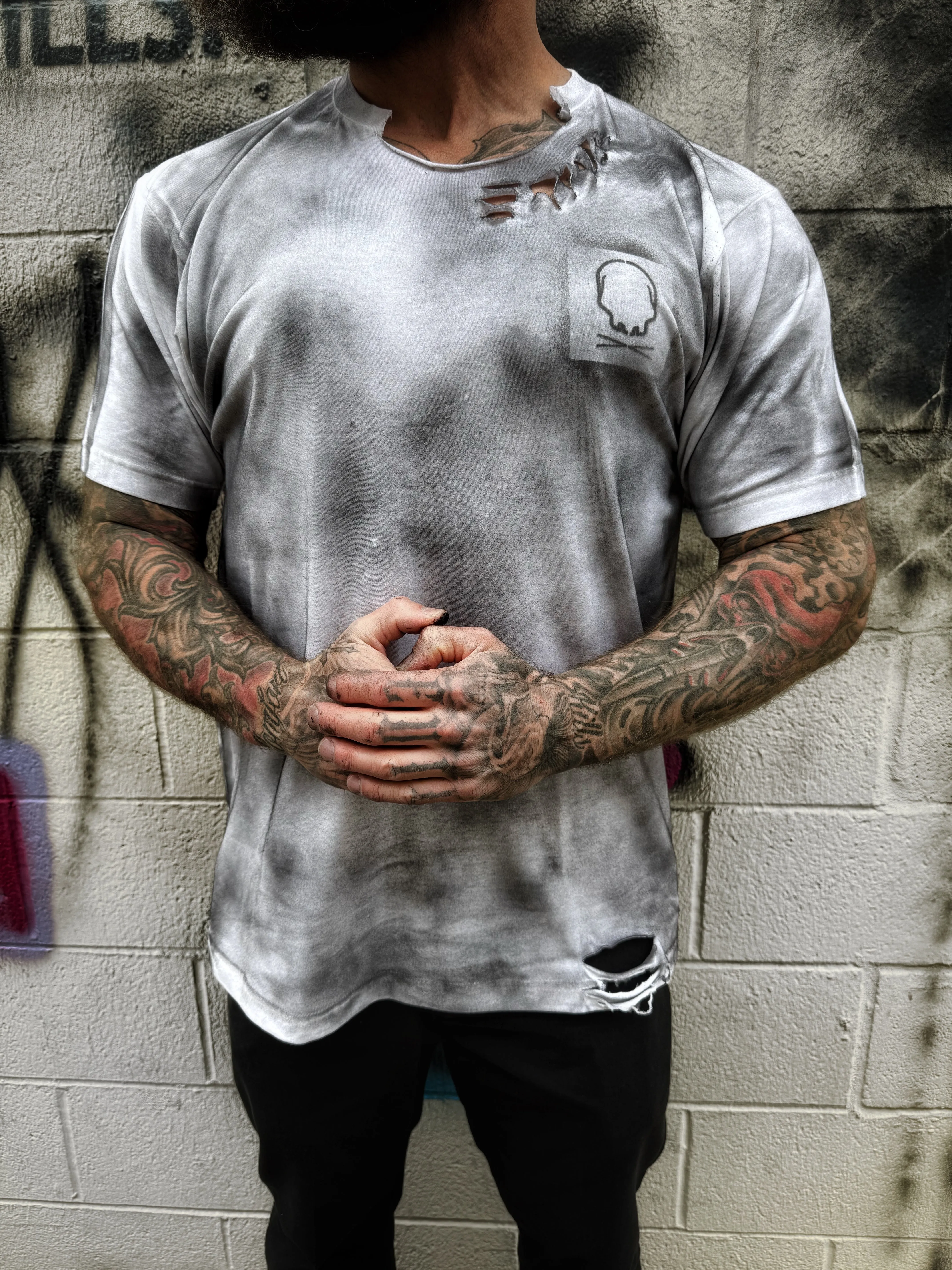 PUNK NOBODY CARES ROAD RASH WHITE TEE