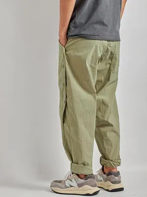 Quick-Drying Lightweight Cargo Pants: Fashionable Washed Elastic Waist Casual Loose Tapered Trousers