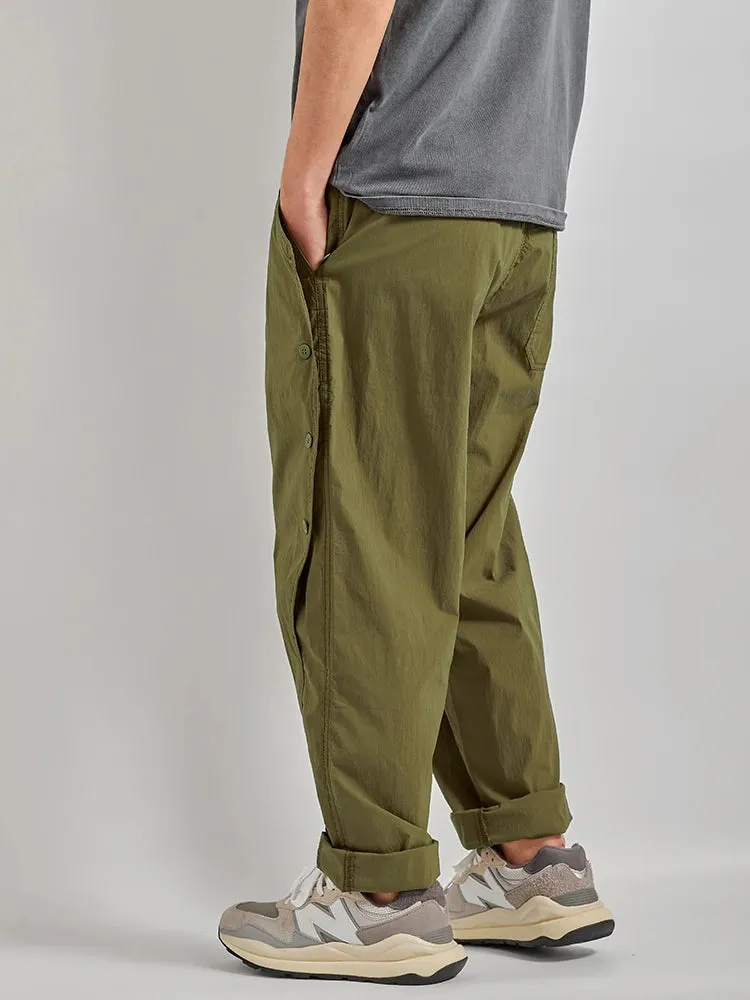 Quick-Drying Lightweight Cargo Pants: Fashionable Washed Elastic Waist Casual Loose Tapered Trousers