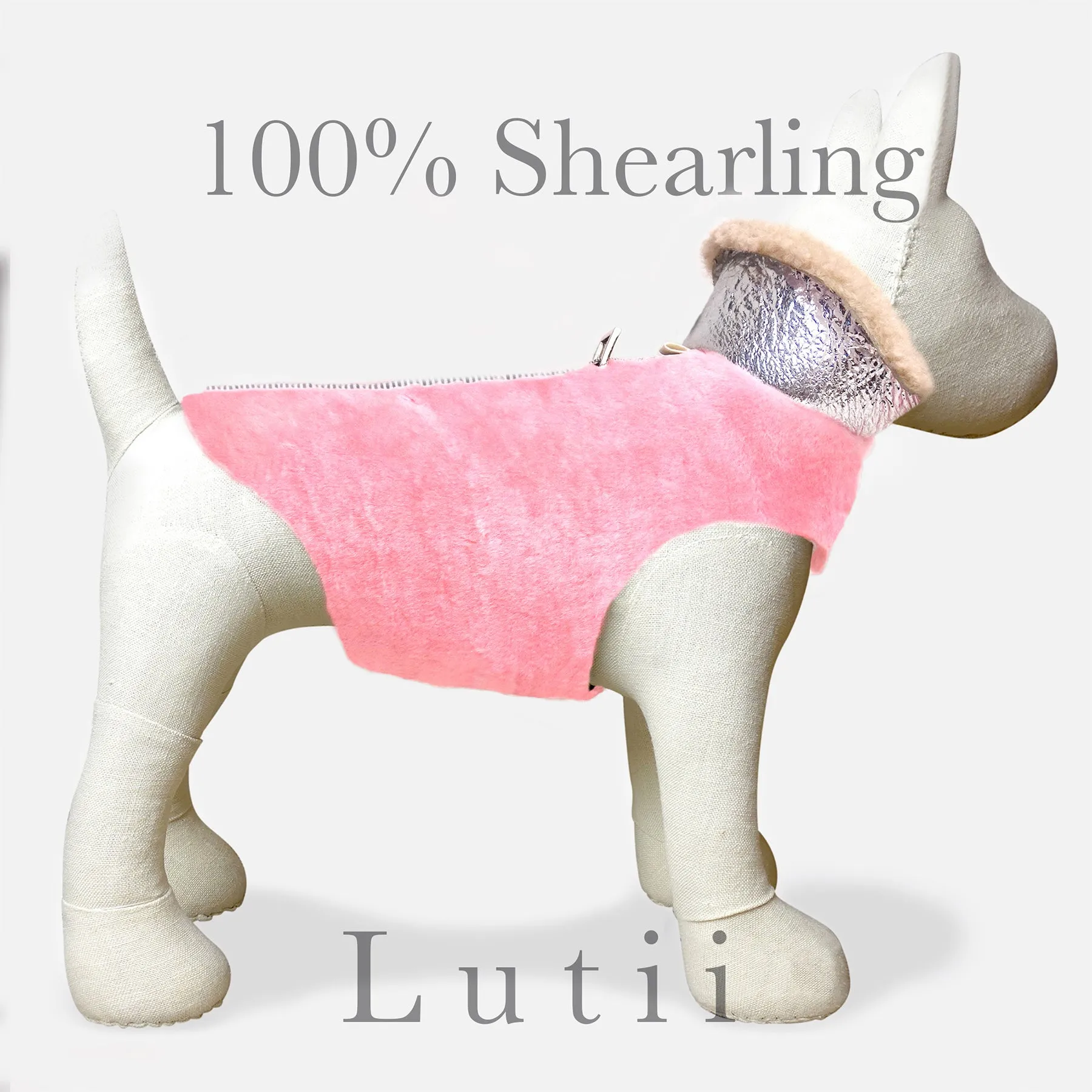 " Pink Orchird"-100% shearling handmade winter dog coat