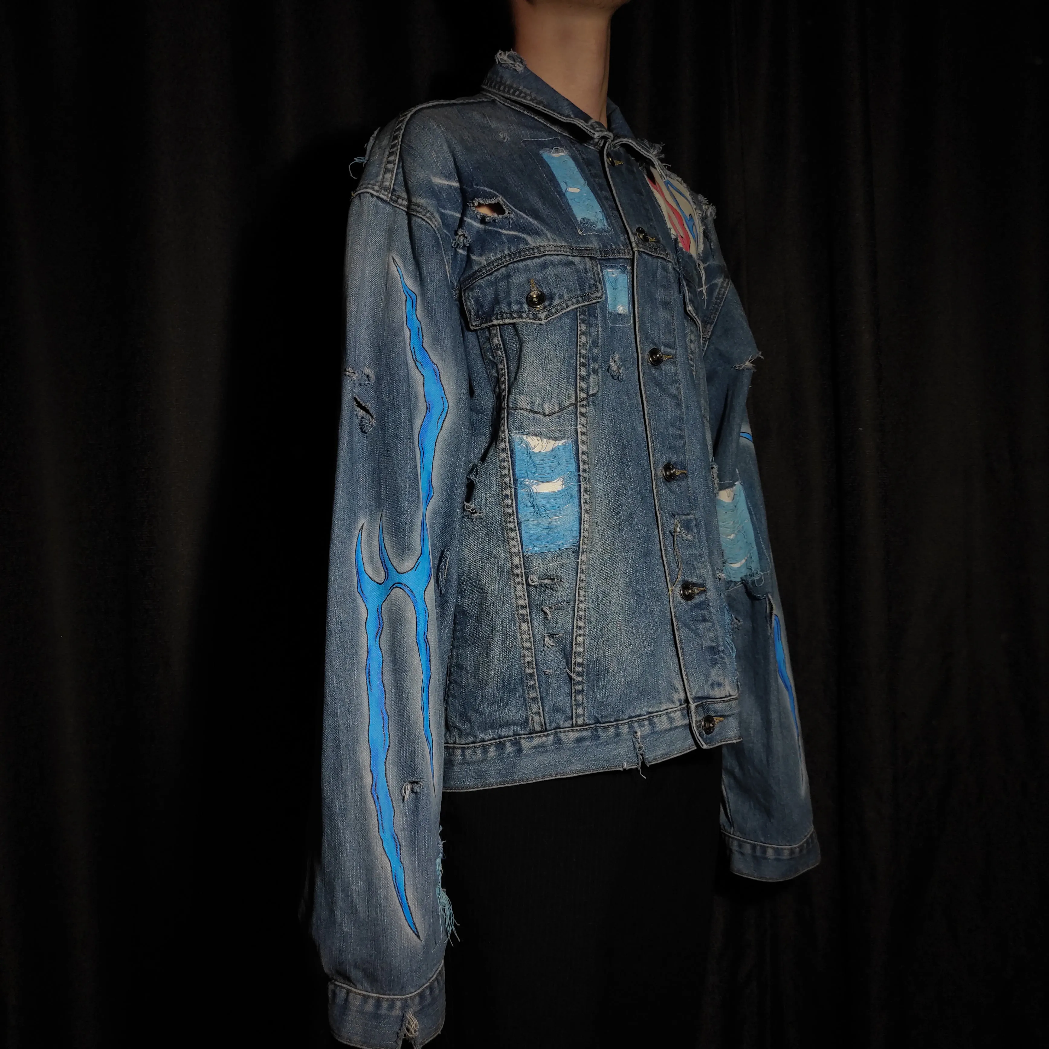 "intestines" denim jacket