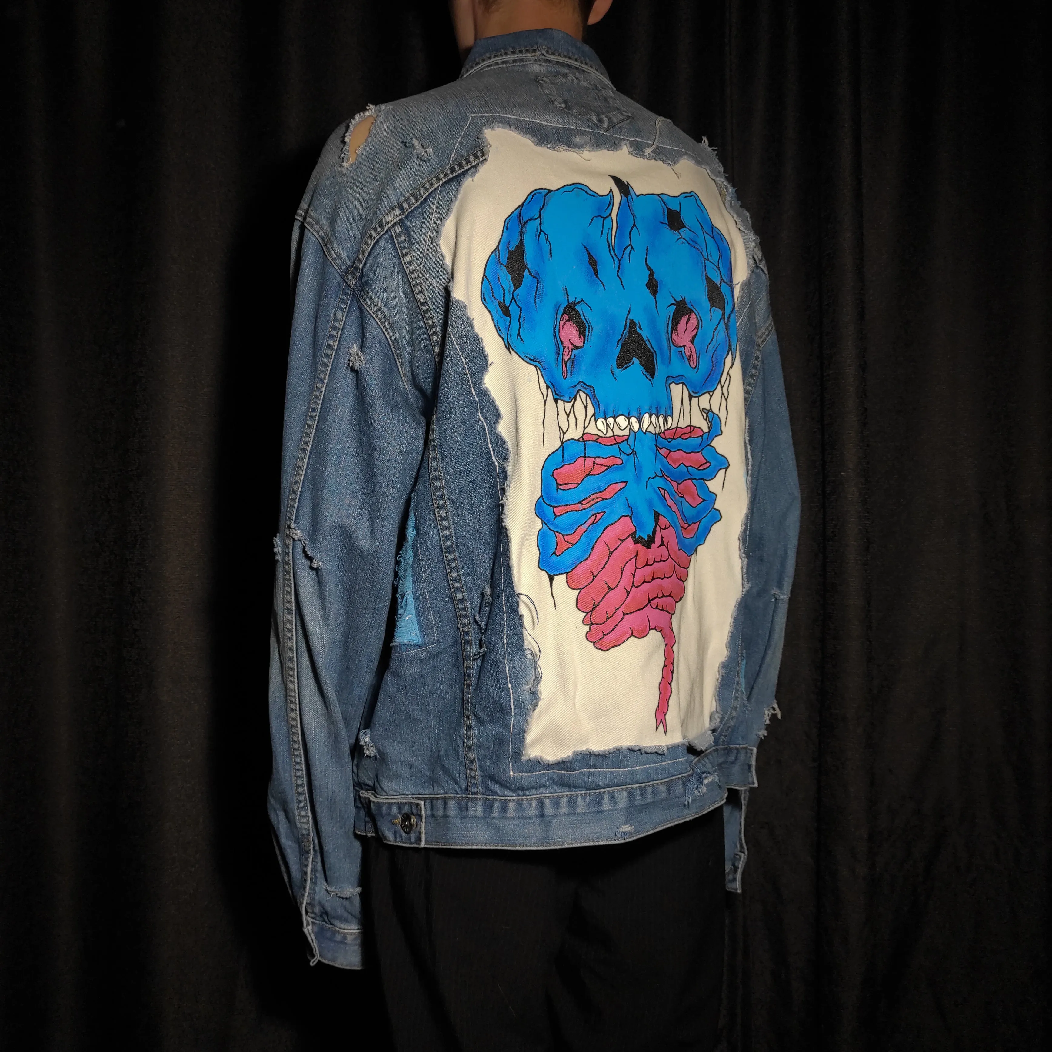"intestines" denim jacket