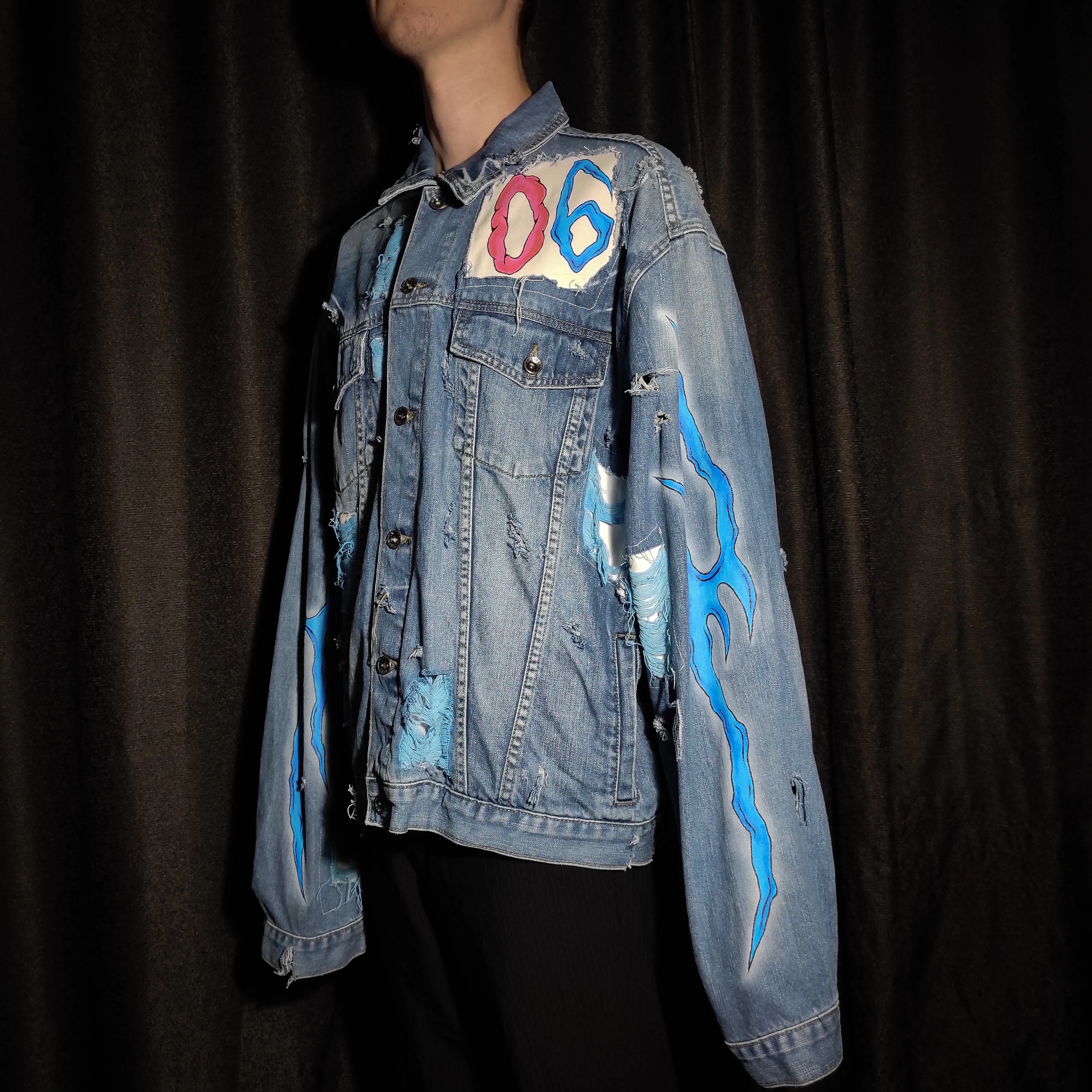 "intestines" denim jacket
