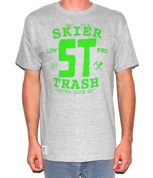"Never Give Up" Tee - Heather/Green