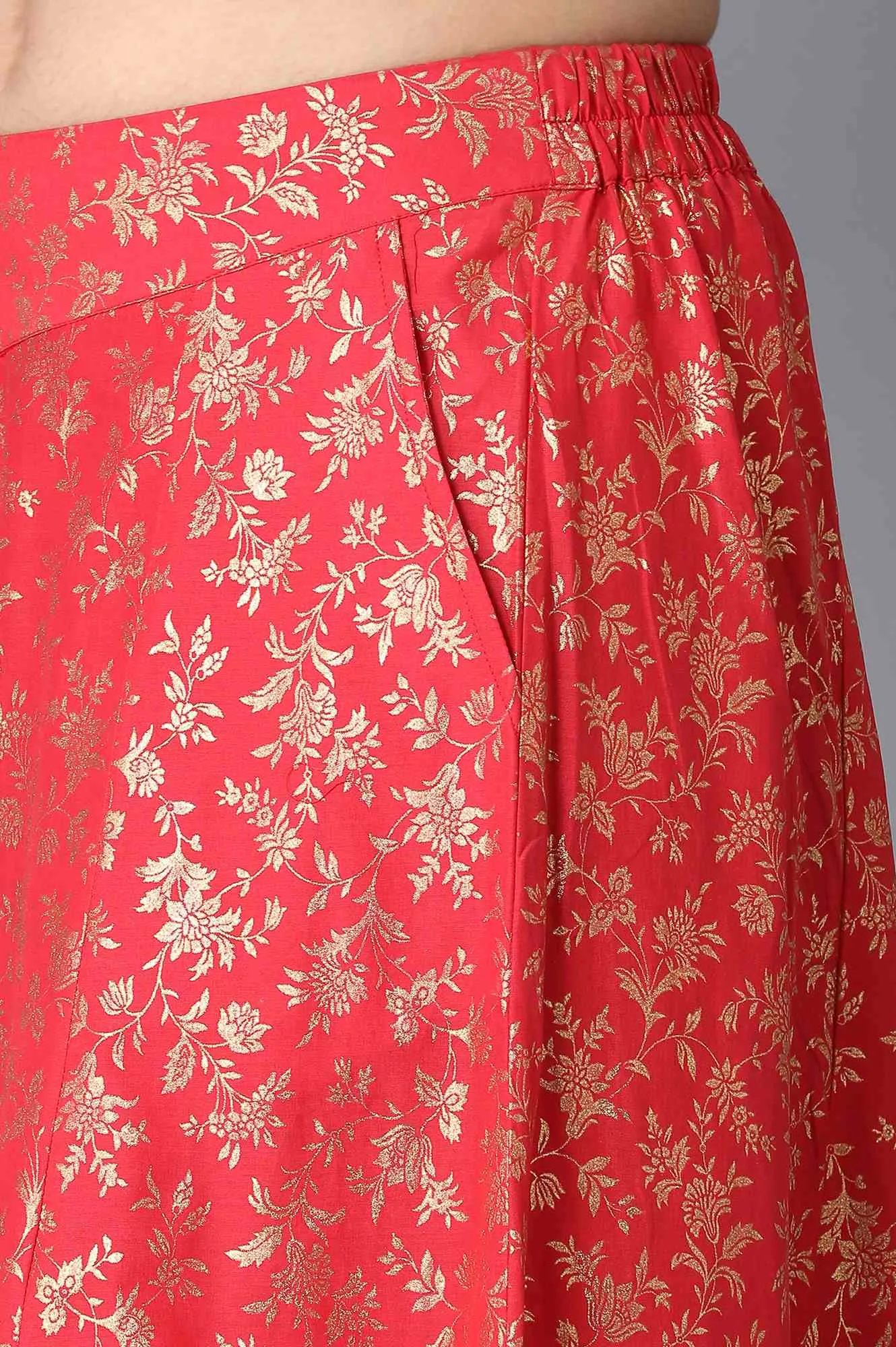 Red Loose Fit Palazzo