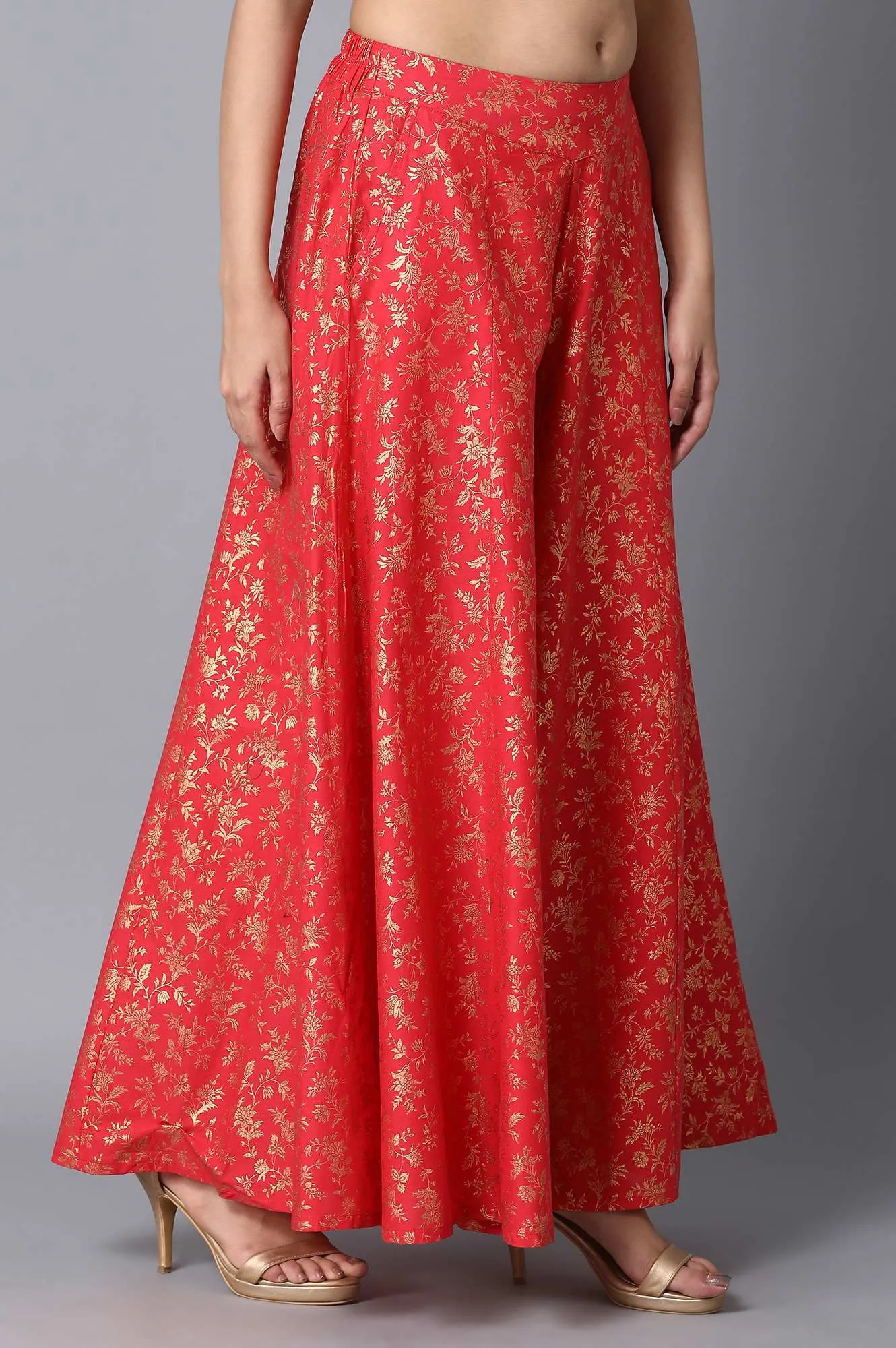 Red Loose Fit Palazzo