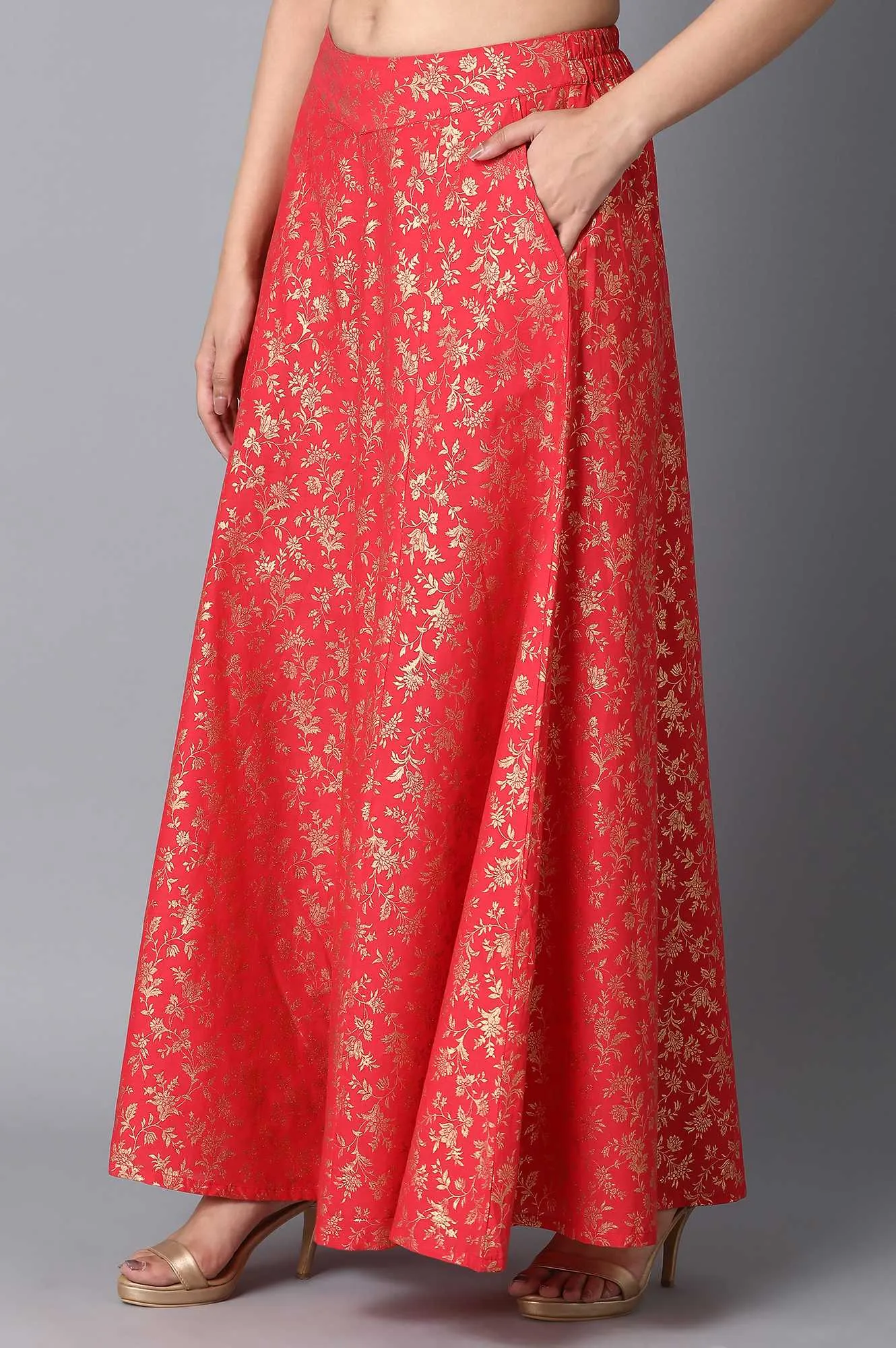 Red Loose Fit Palazzo