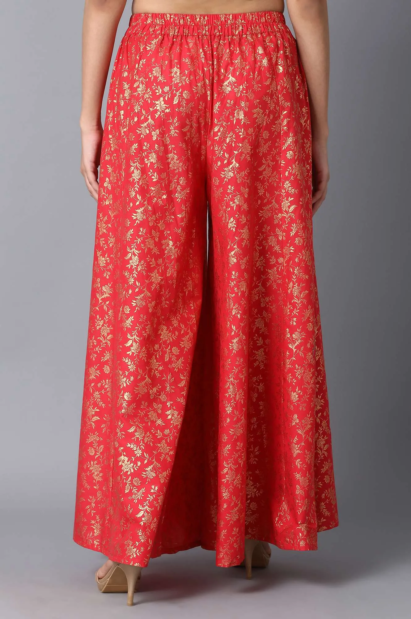 Red Loose Fit Palazzo