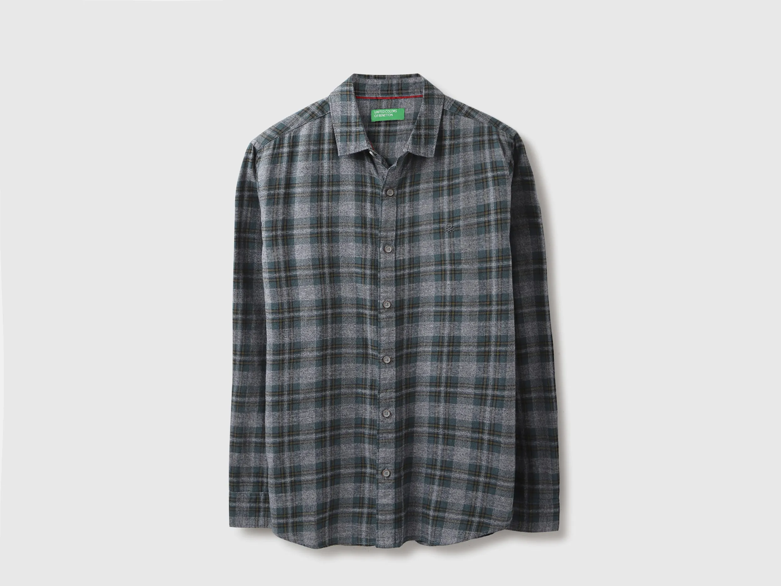 Regular Fit Spread Collar Checkered Shirt