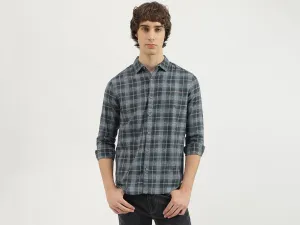 Regular Fit Spread Collar Checkered Shirt