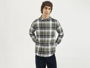 Regular Fit Spread Collar Checkered Shirt