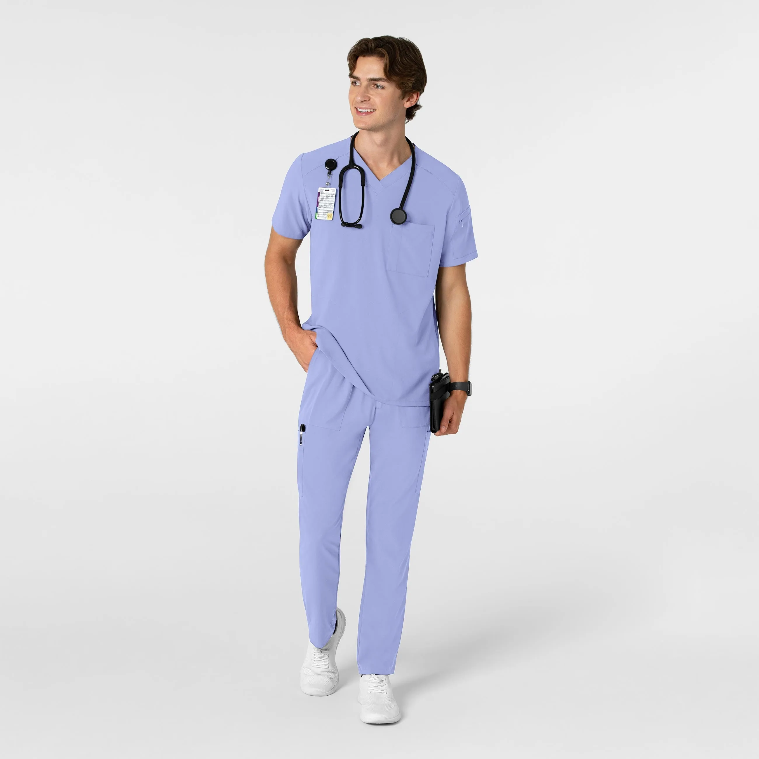 RENEW 5834 Men's Tapered Scrub Pants Ceil Blue