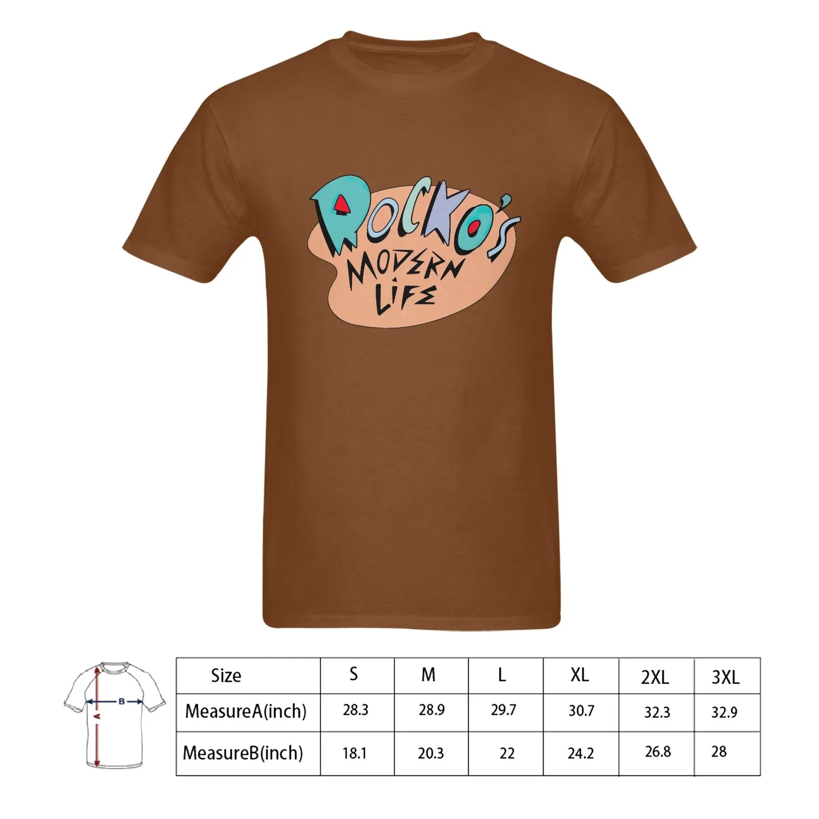 Rocko's Modern Life Print Men's T-shirt 100% Cotton