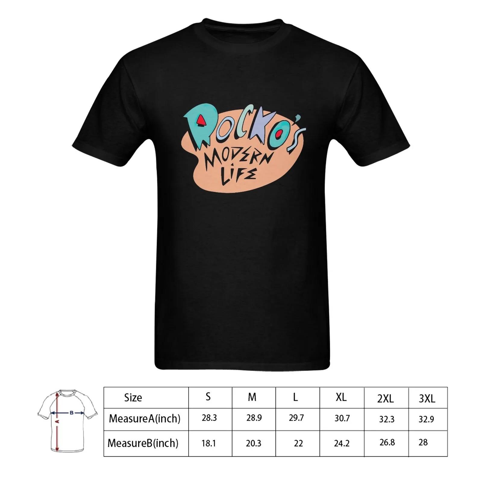 Rocko's Modern Life Print Men's T-shirt 100% Cotton