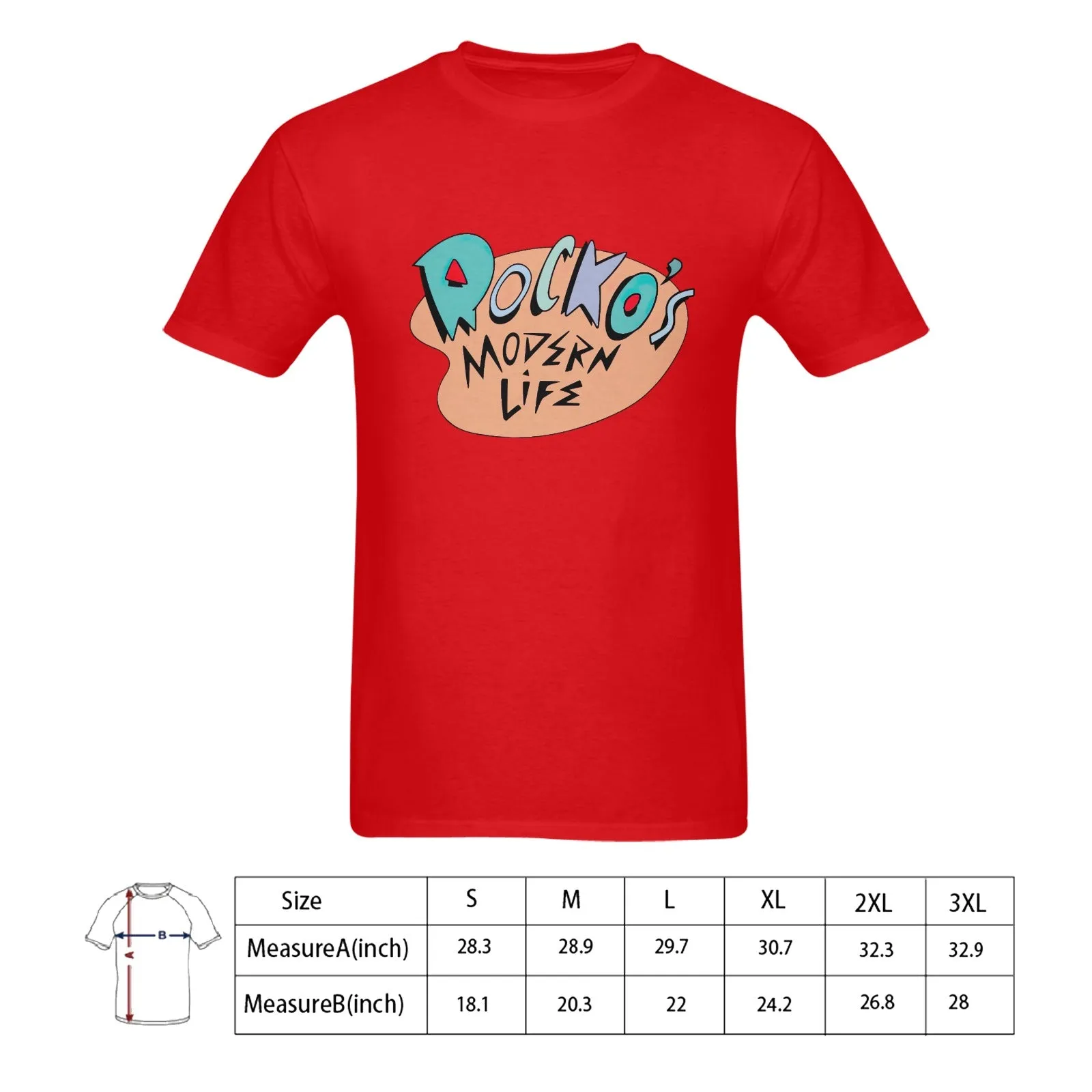 Rocko's Modern Life Print Men's T-shirt 100% Cotton