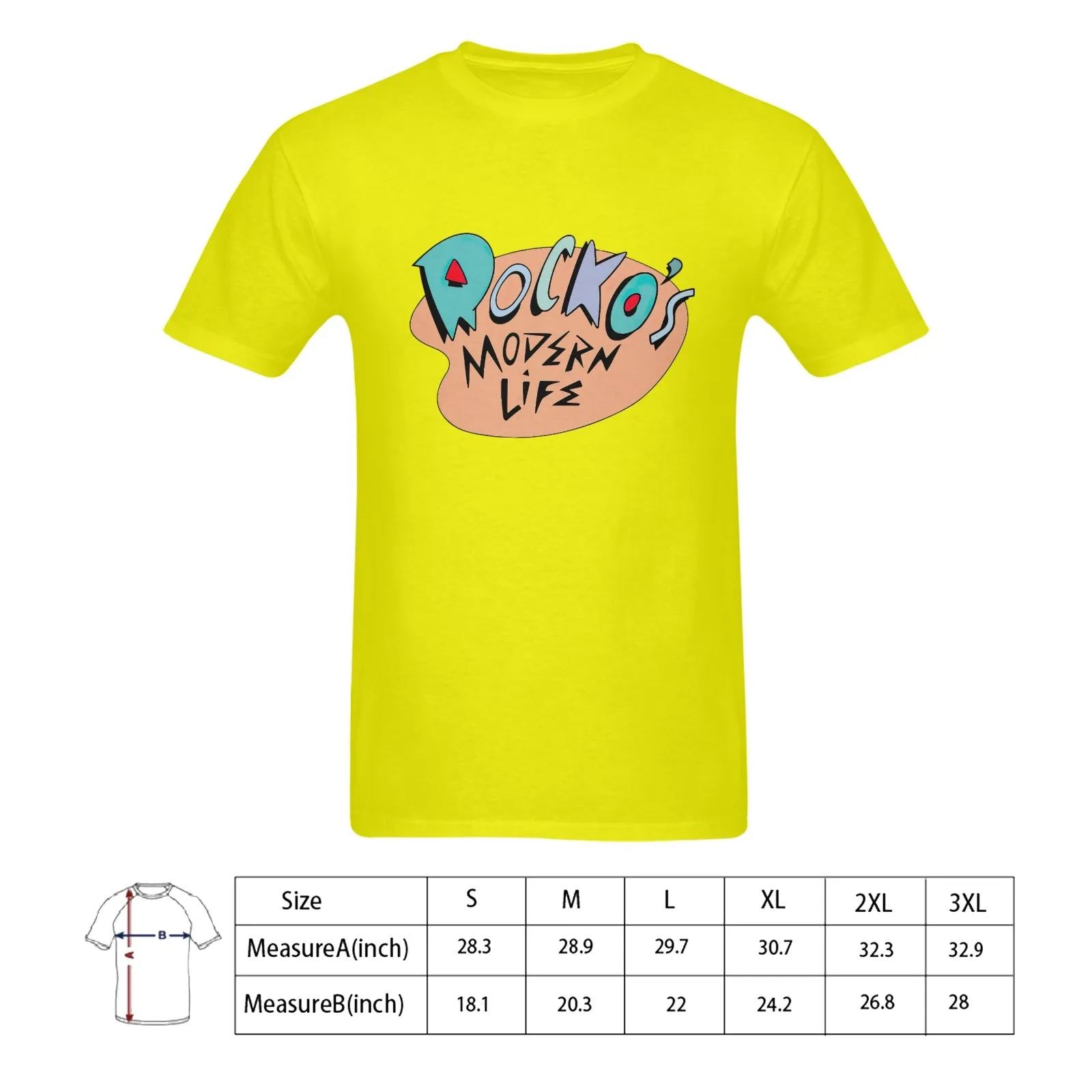 Rocko's Modern Life Print Men's T-shirt 100% Cotton
