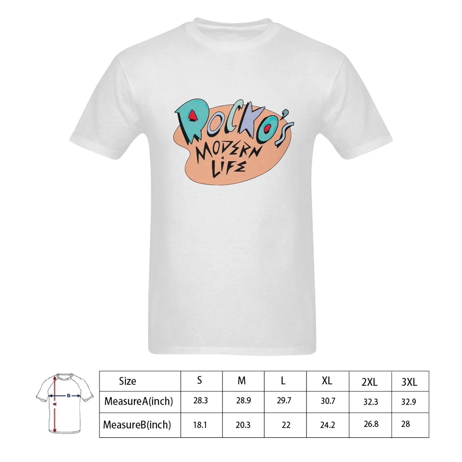 Rocko's Modern Life Print Men's T-shirt 100% Cotton