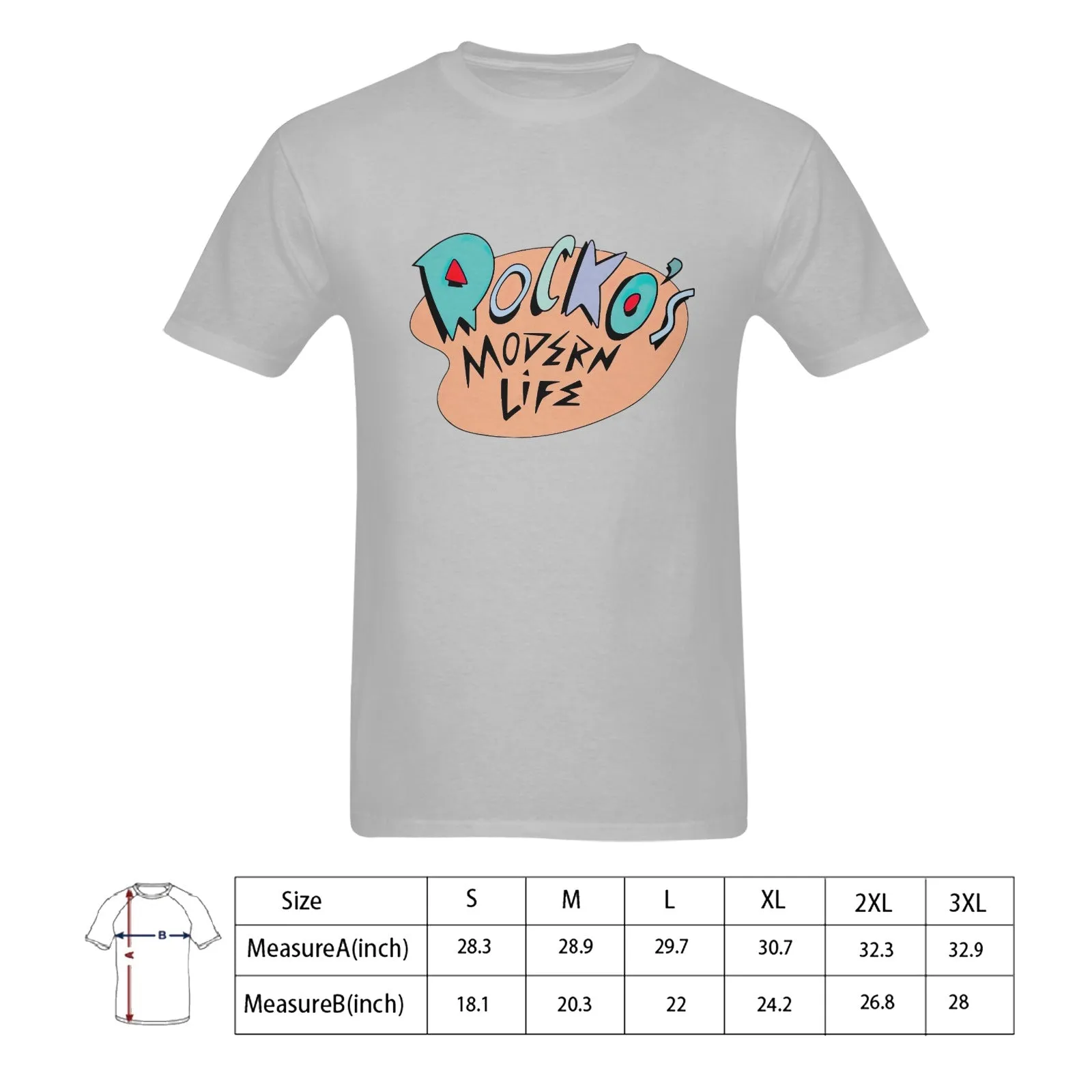 Rocko's Modern Life Print Men's T-shirt 100% Cotton