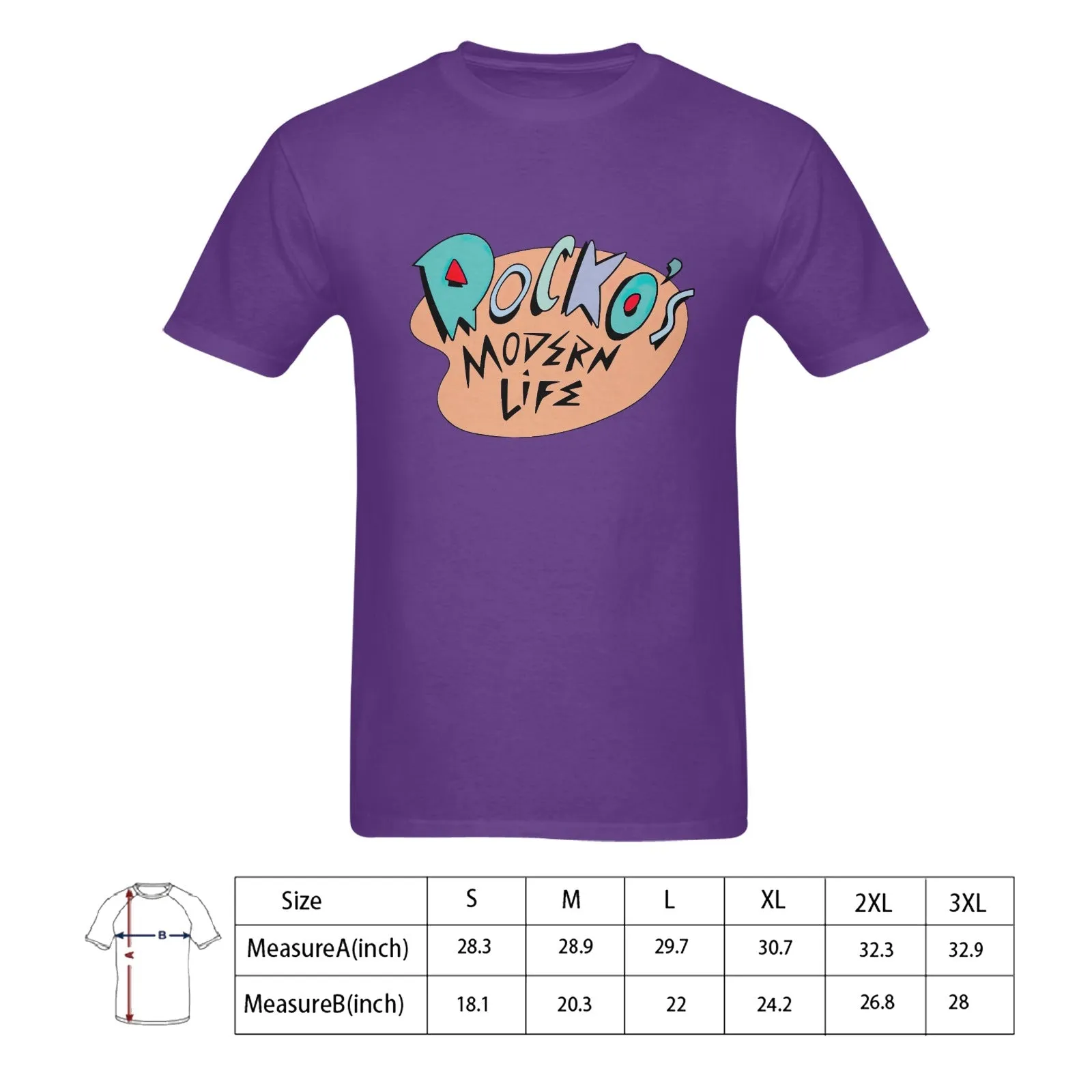 Rocko's Modern Life Print Men's T-shirt 100% Cotton
