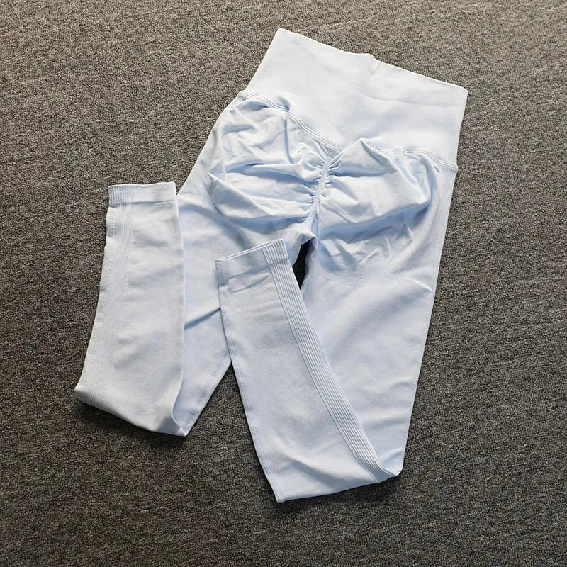 Seamless High Waist Yoga Pants for Women - Ruched Butt Lifting Gym Leggings