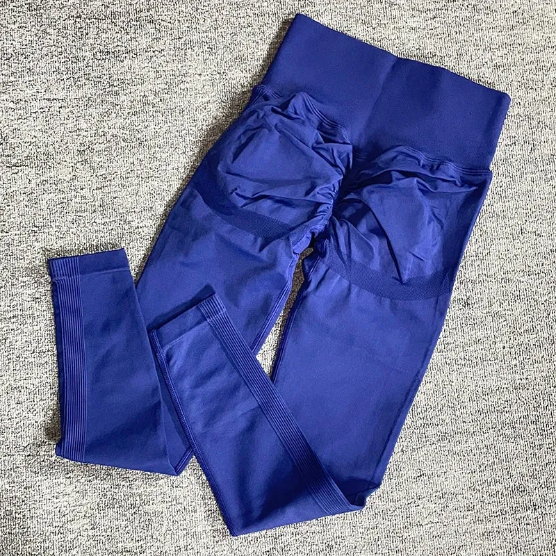 Seamless High Waist Yoga Pants for Women - Ruched Butt Lifting Gym Leggings