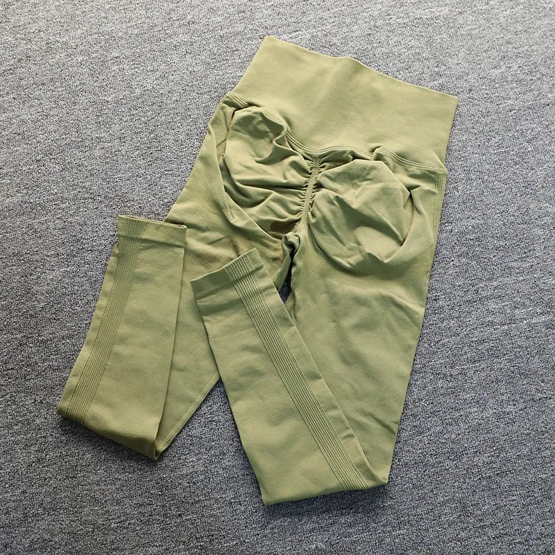 Seamless High Waist Yoga Pants for Women - Ruched Butt Lifting Gym Leggings