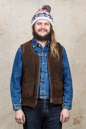 Second Hand Indigofera Monroe Shearling Leather Vest Brown