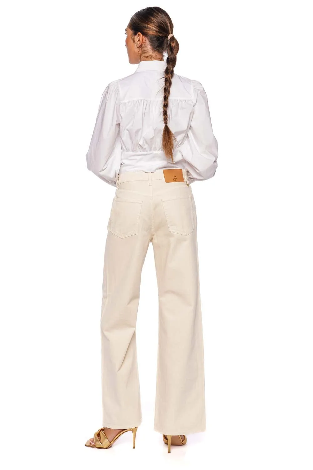 Sia White Tie Button Down Shirt
