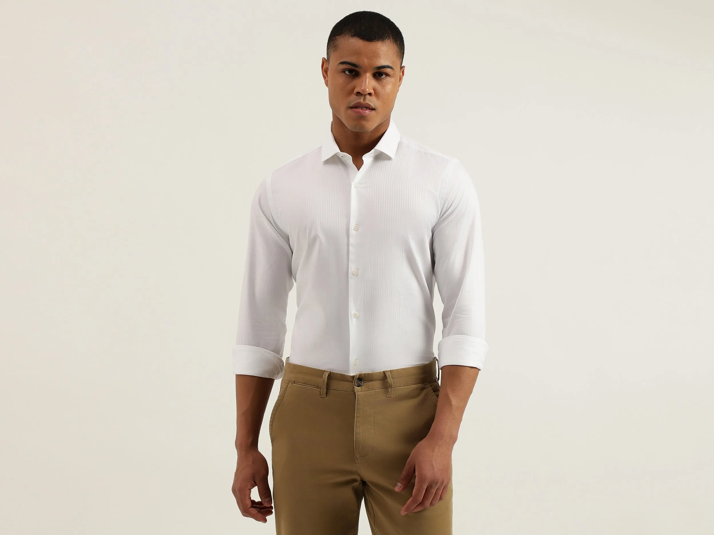 Slim Fit Cut Away Striped Shirts