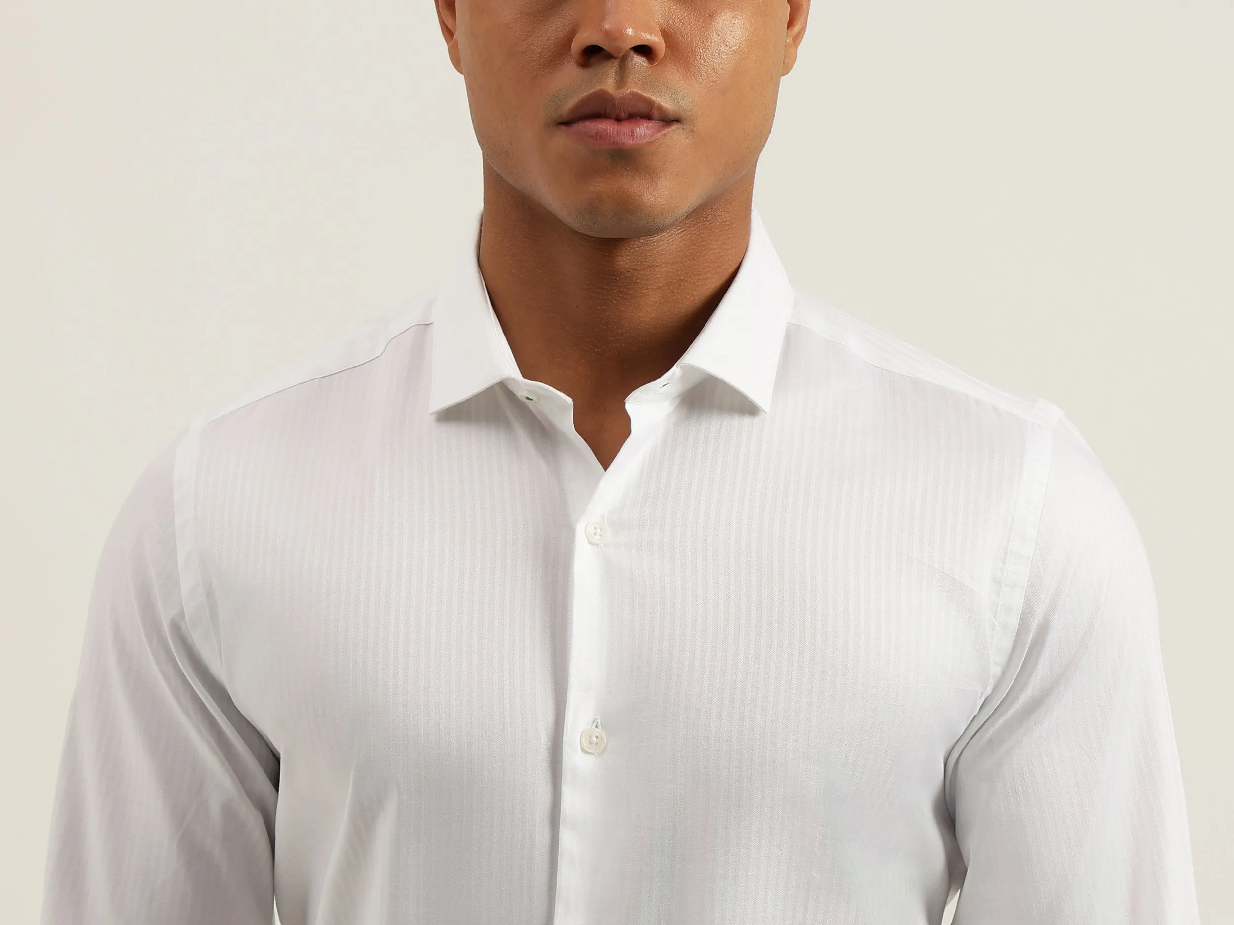 Slim Fit Cut Away Striped Shirts