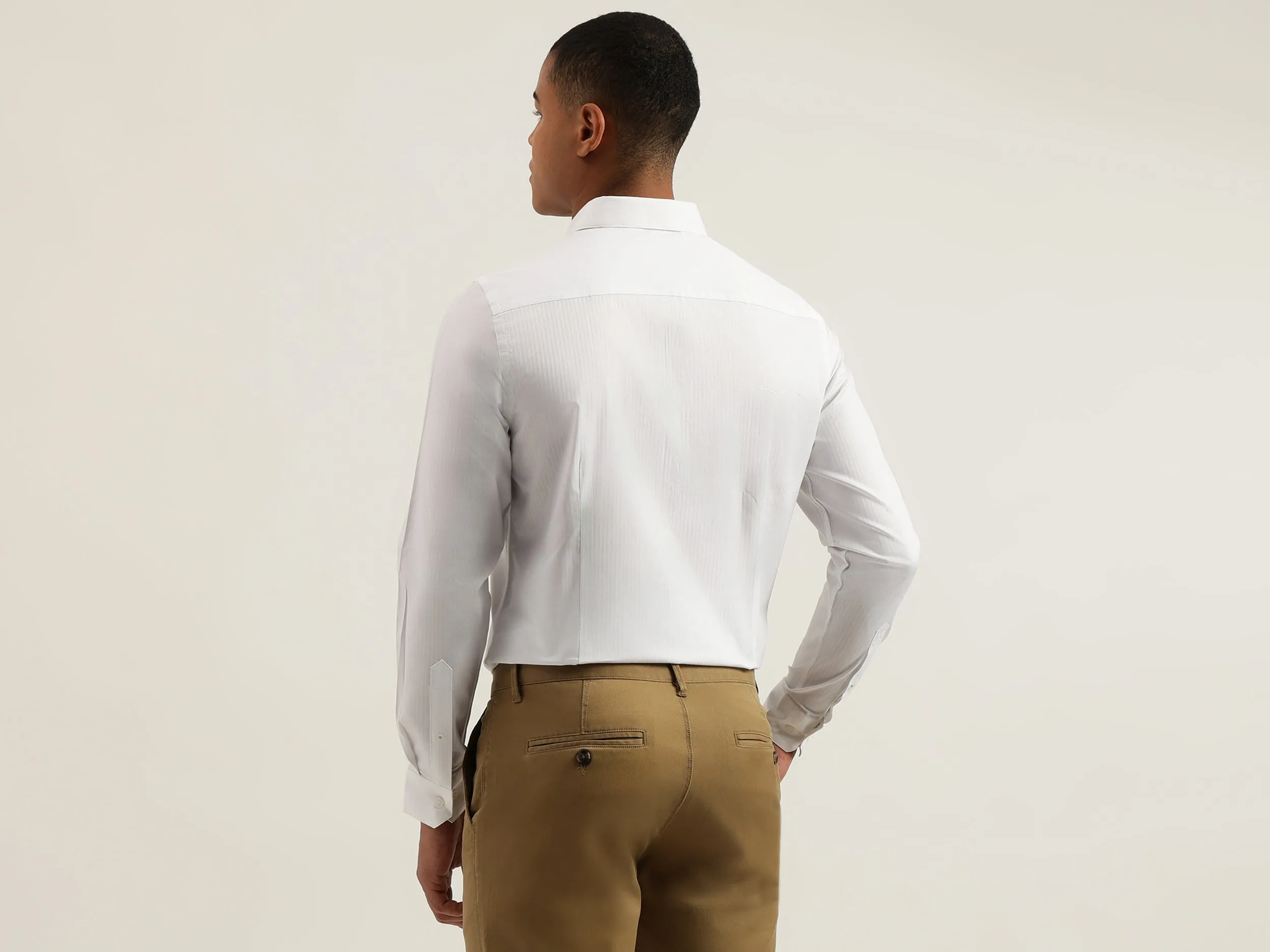 Slim Fit Cut Away Striped Shirts