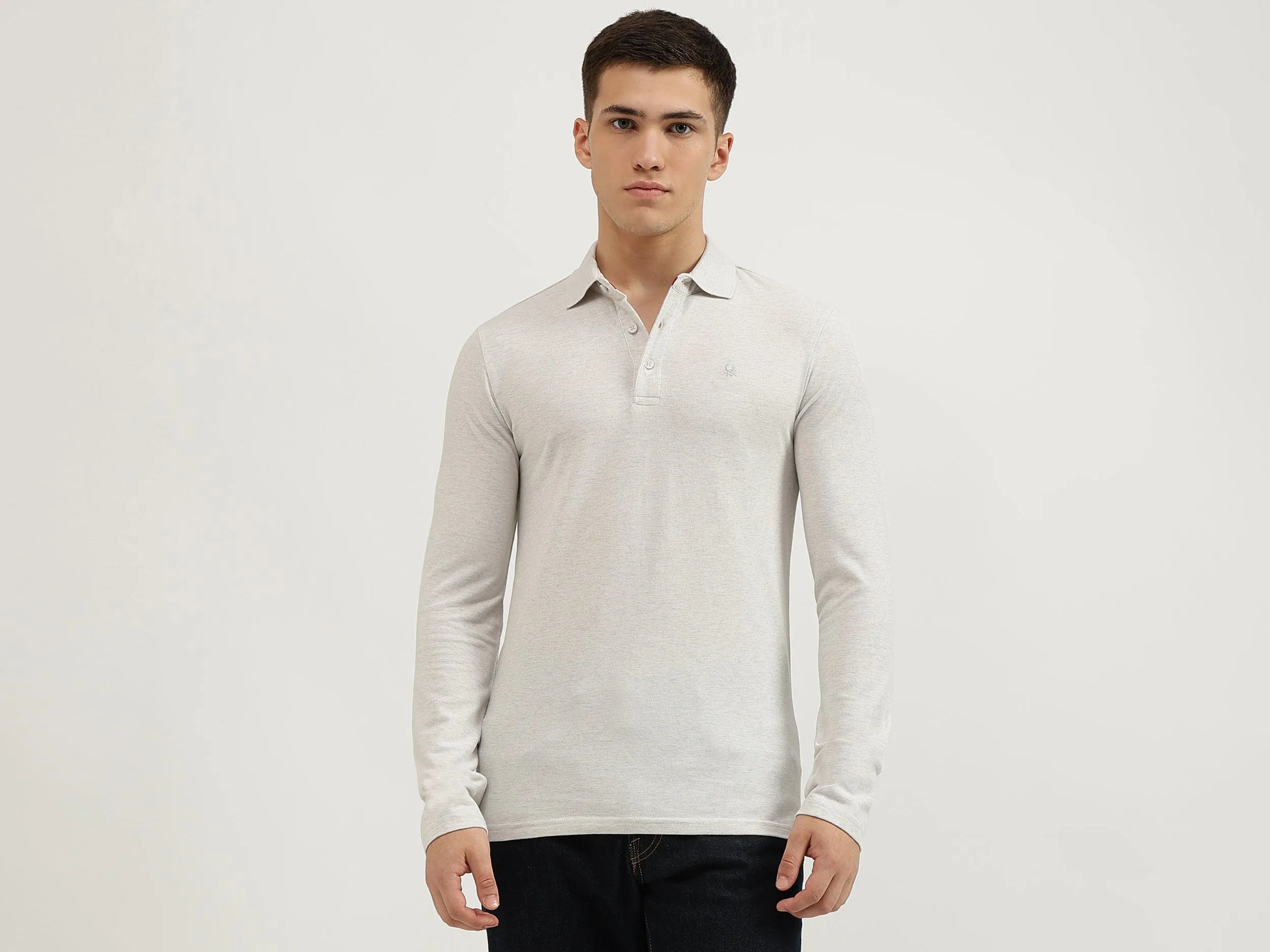 Slim Fit Polo Neck Solid T-Shirt