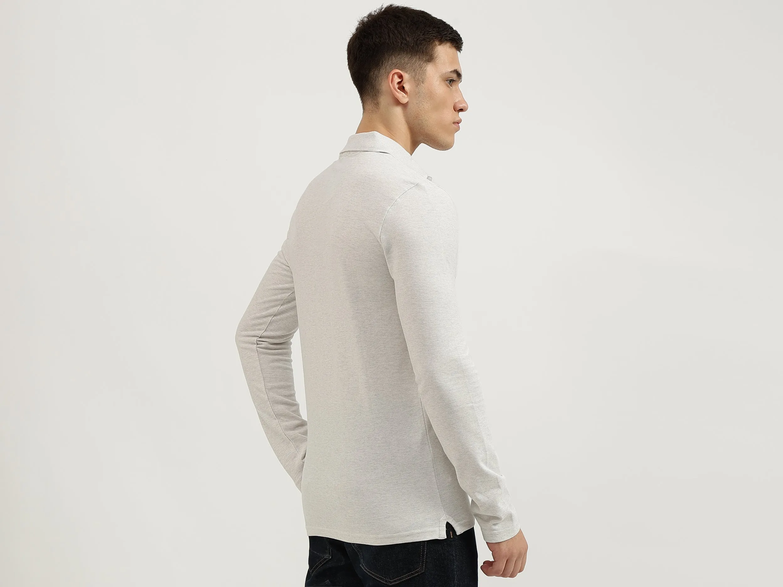 Slim Fit Polo Neck Solid T-Shirt