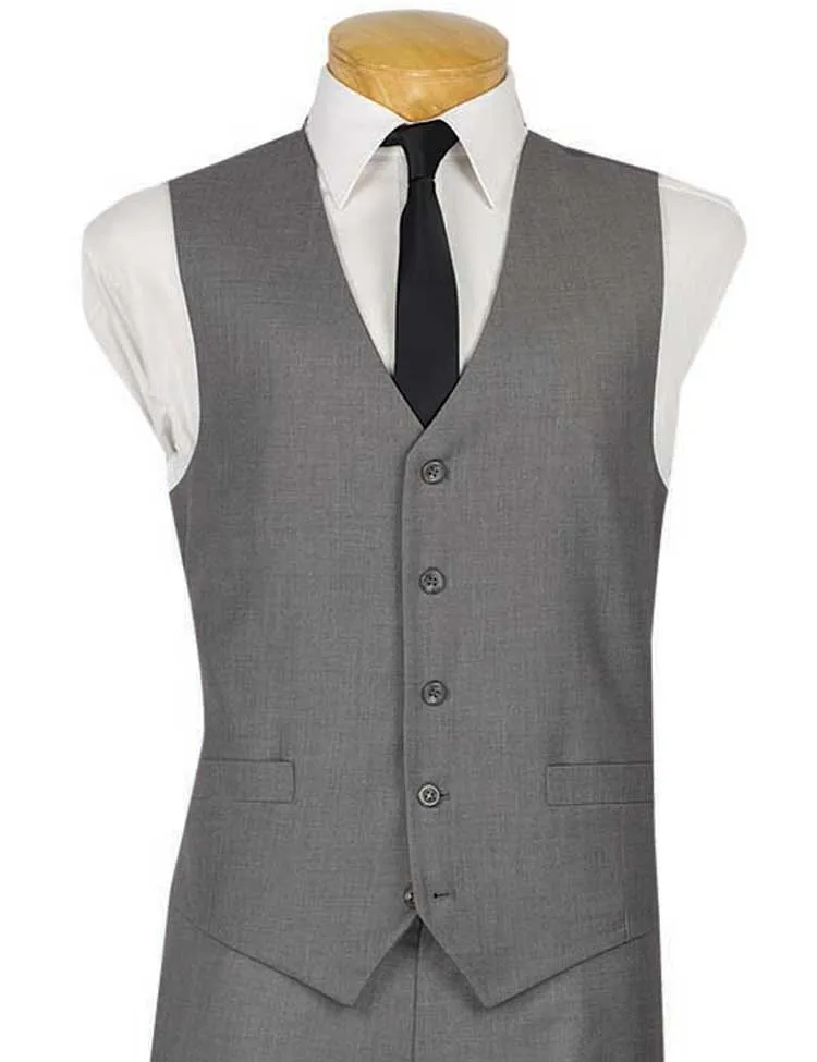 Slim Fit Single Breasted 5 Button Vest (Gray) OV-900