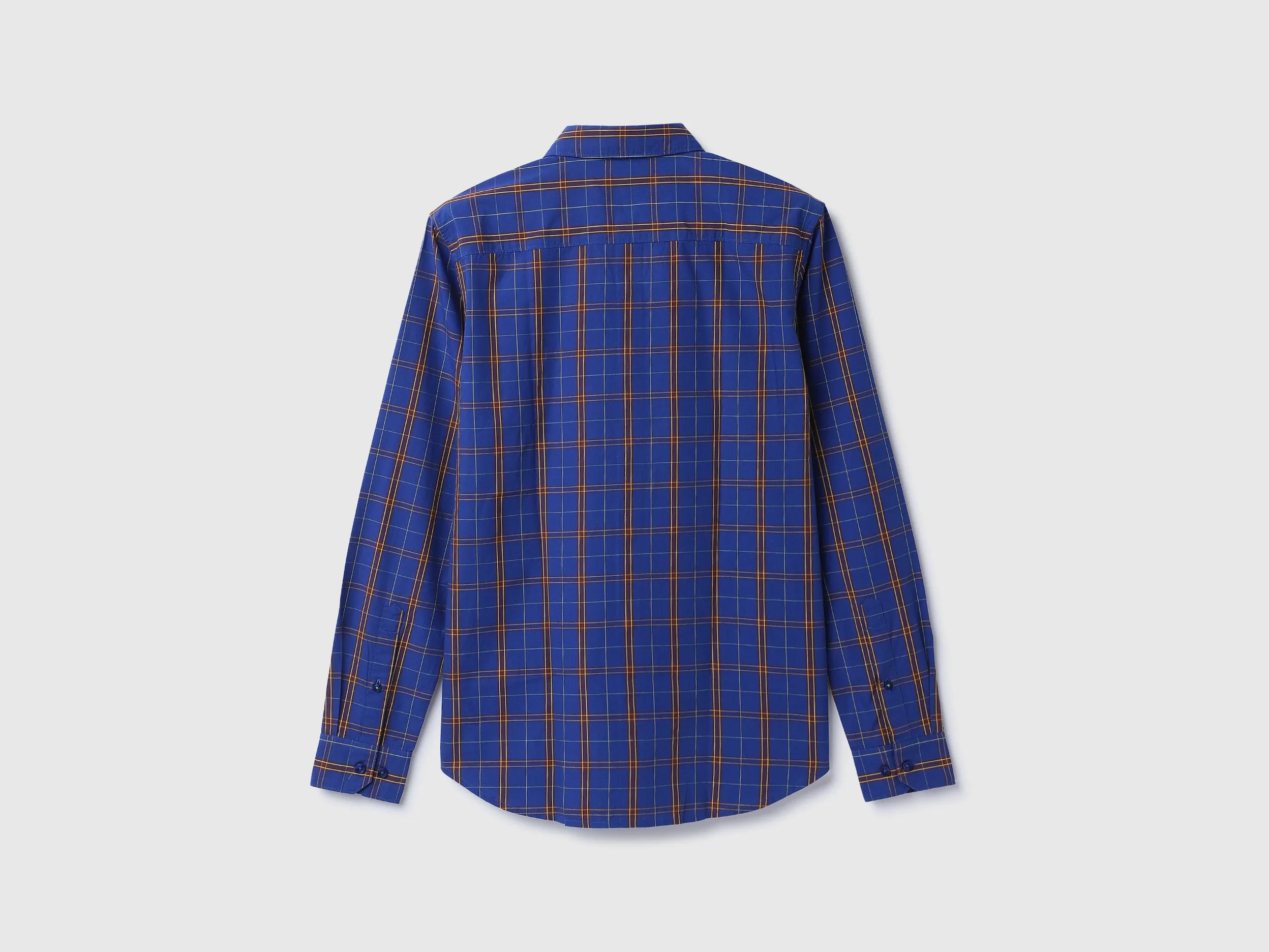 Slim Fit Spread Collar Checkered Shirt