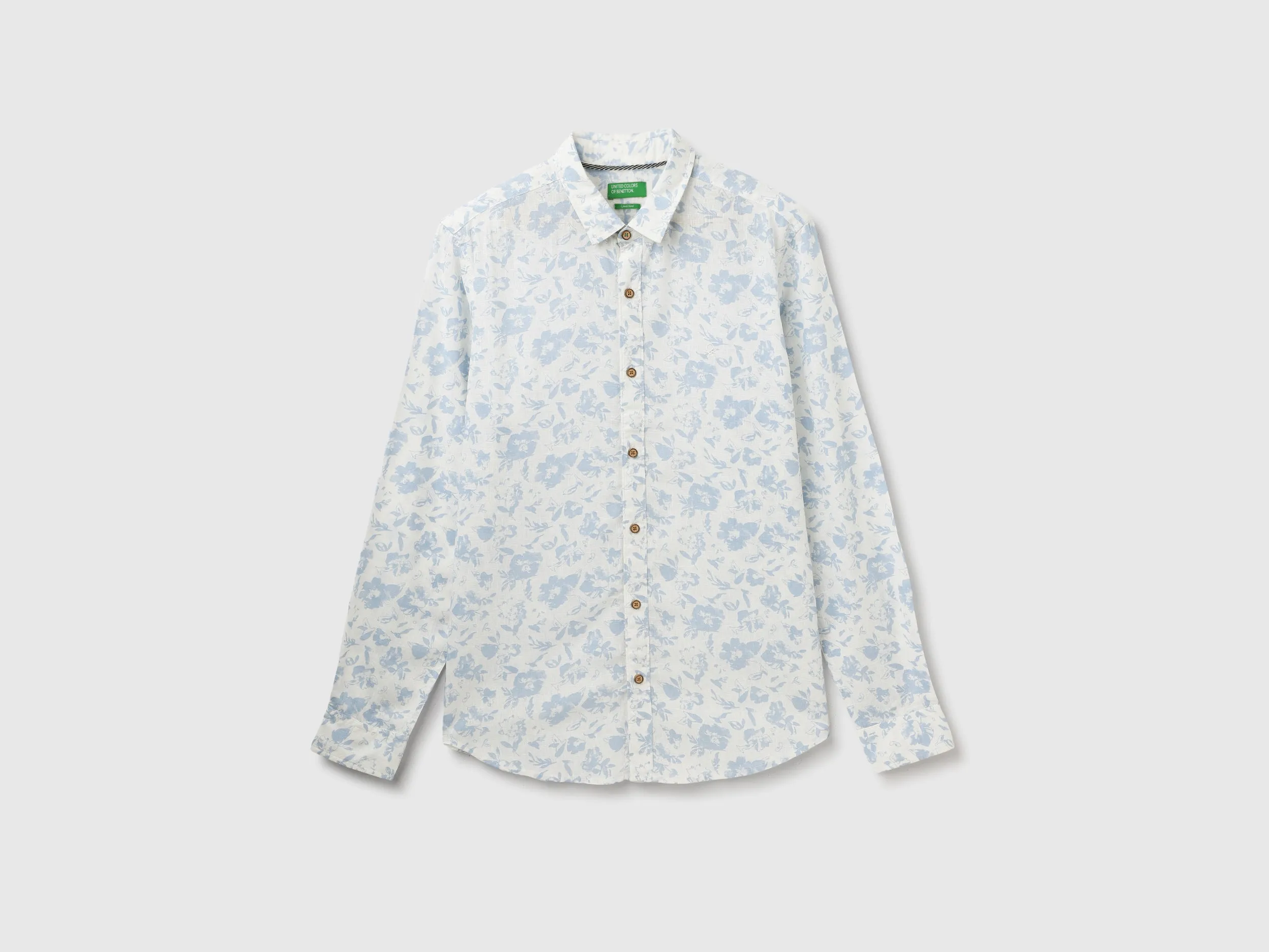 Slim Fit Spread Collar Floral Print Shirt