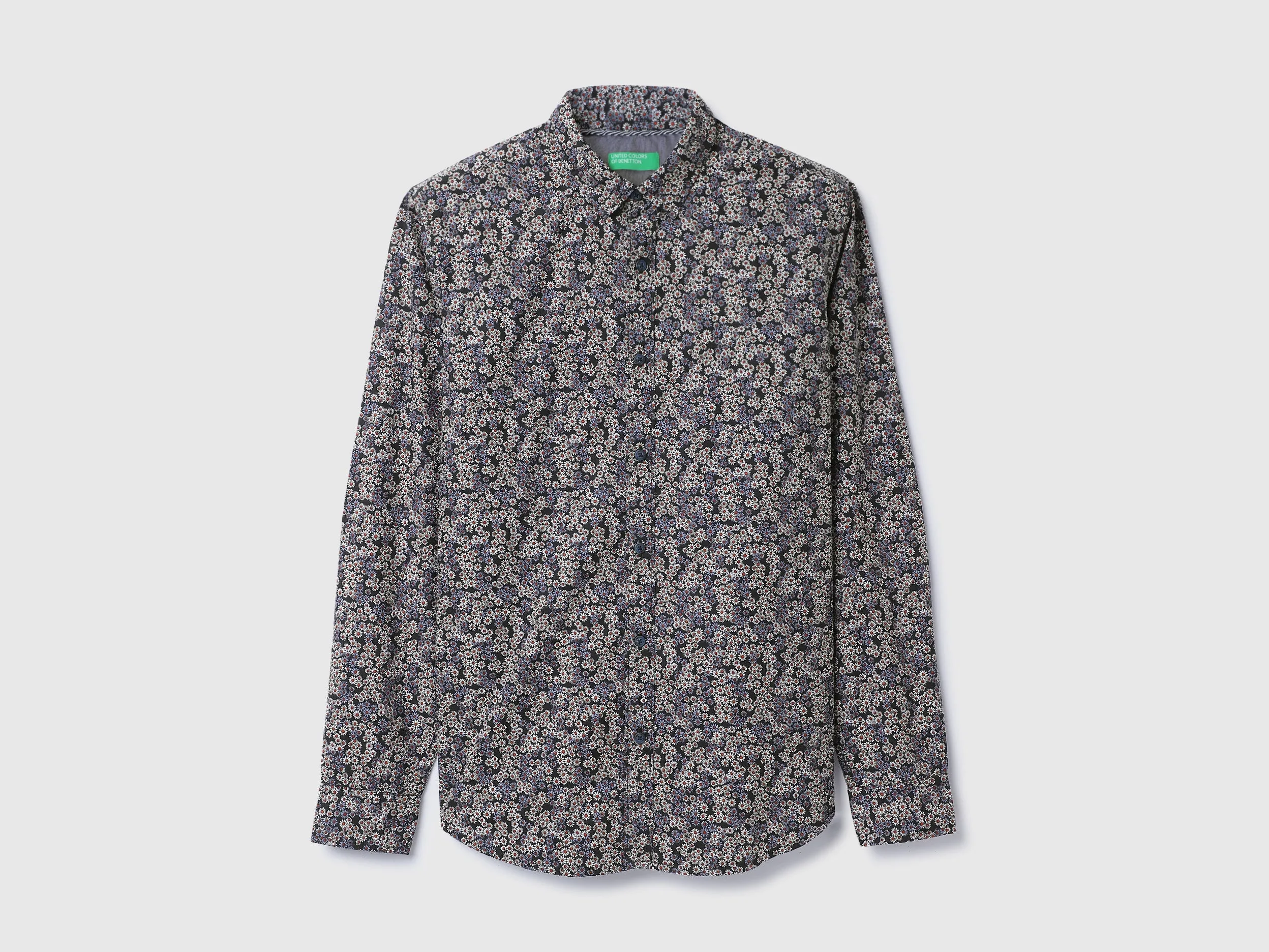 Slim Fit Spread Collar Floral Print Shirt